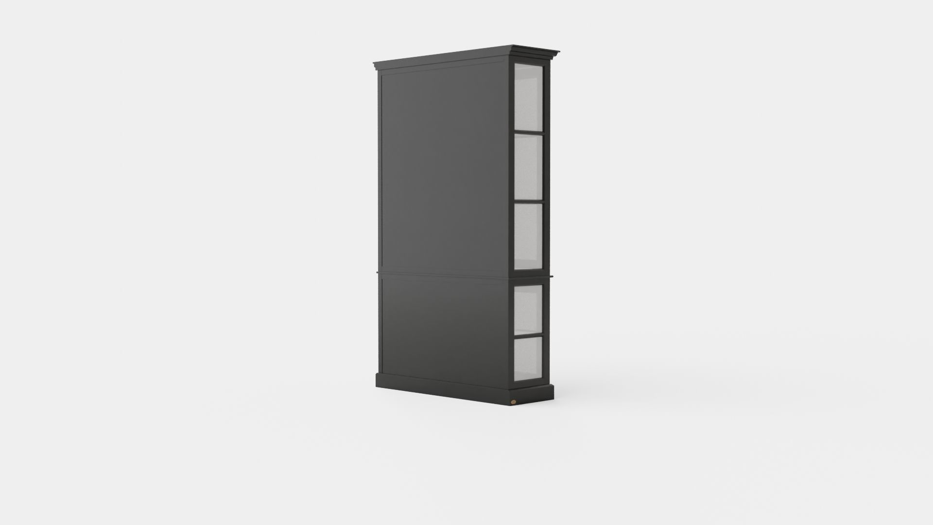 Seethrough display cabinet black Low-poly 3D model_3