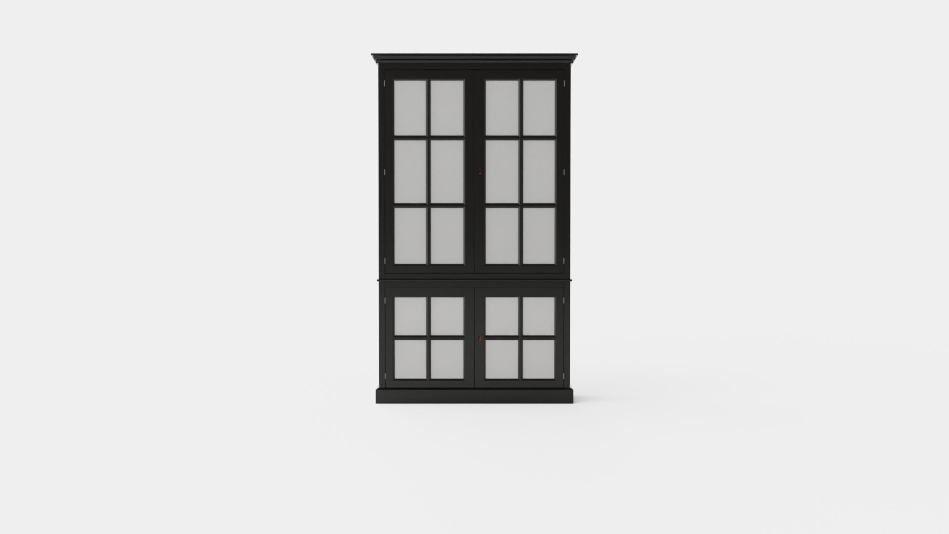 Seethrough display cabinet black Low-poly 3D model_1