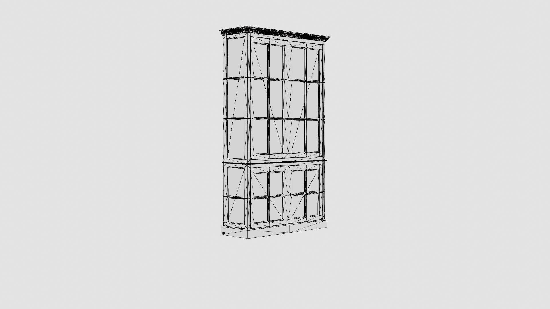 Seethrough display cabinet black Low-poly 3D model_7