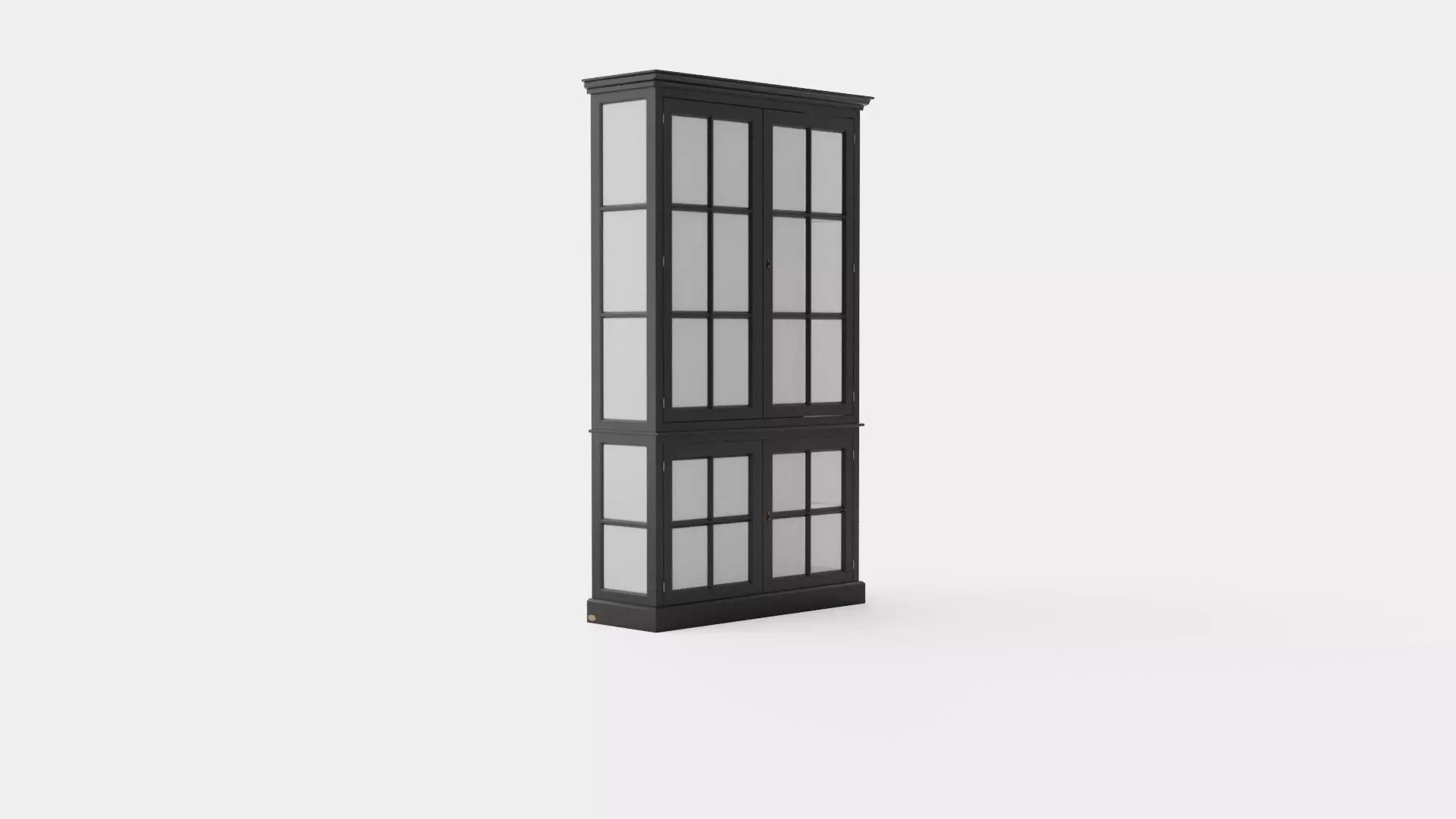 Seethrough display cabinet black Low-poly 3D model_0