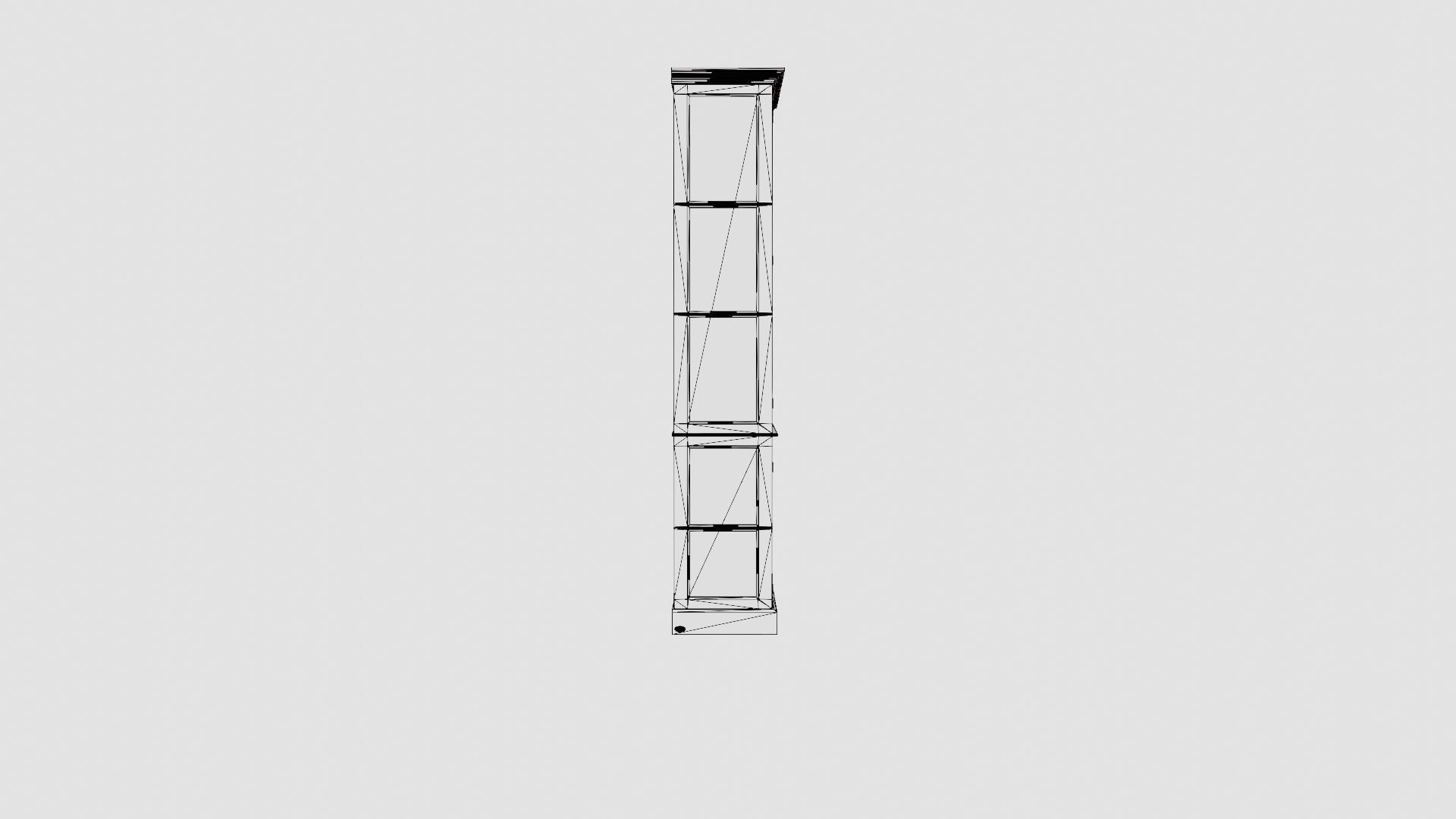 Seethrough display cabinet black Low-poly 3D model_8