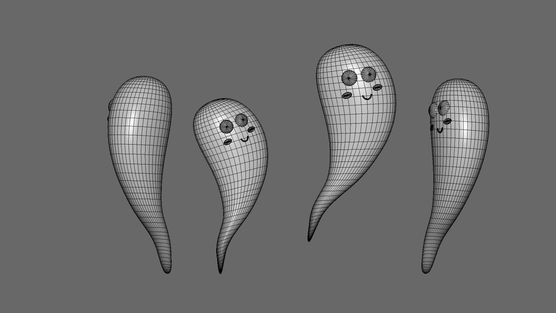 Prop107 Ghost Low-poly 3D model_3