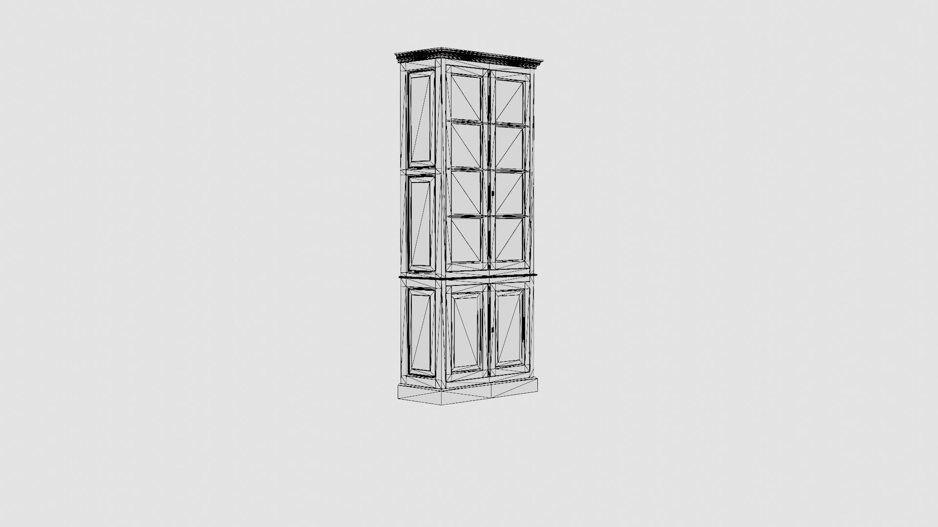 Nantucket display cabinet English Low-poly 3D model_7