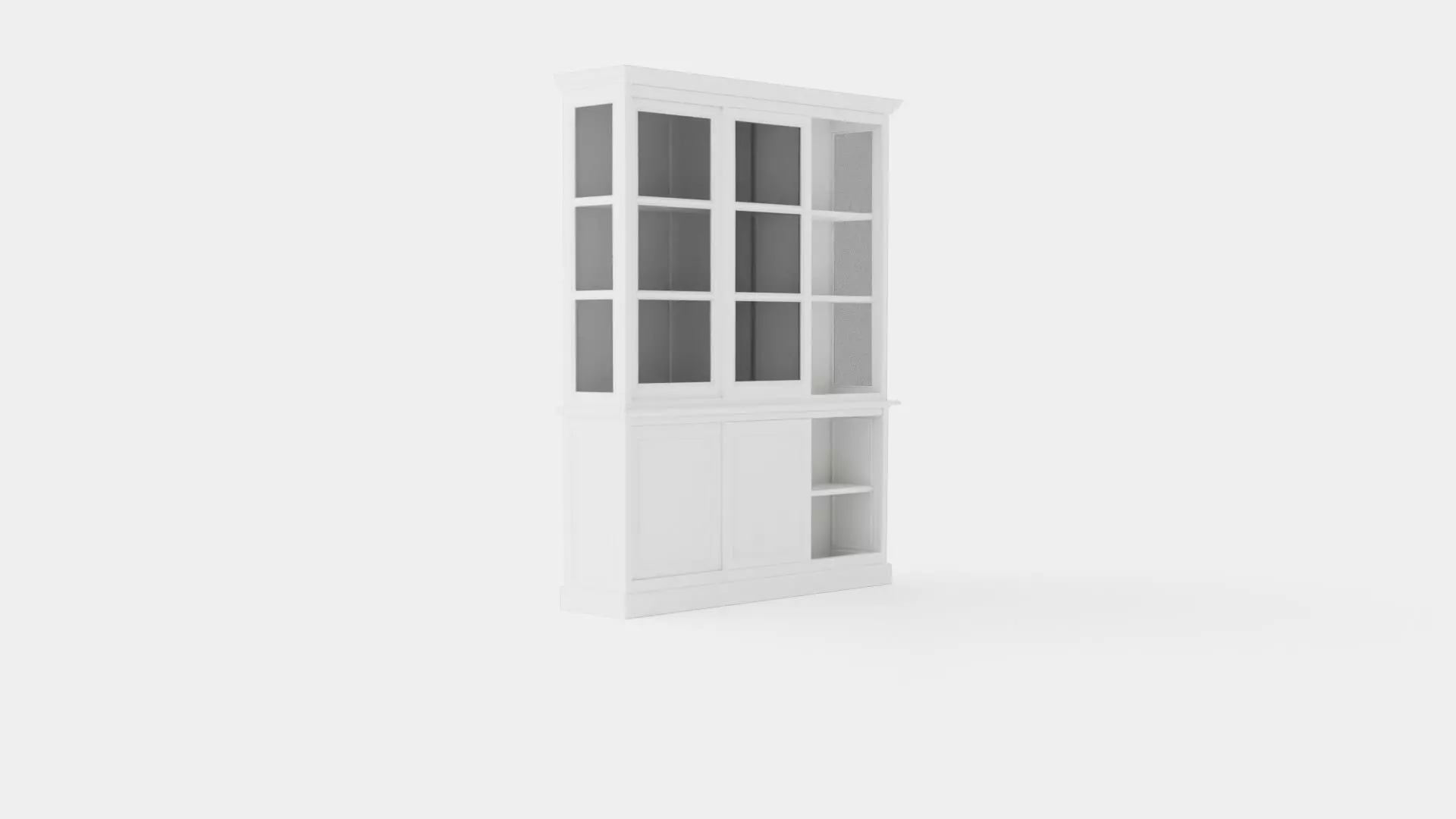 Assonet display cabinet white Low-poly 3D model_0