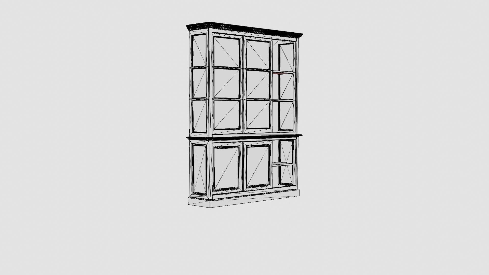 Assonet display cabinet white Low-poly 3D model_7