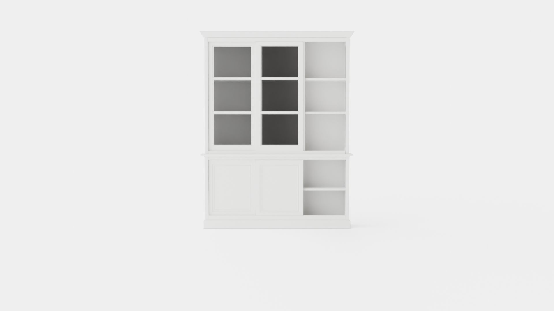 Assonet display cabinet white Low-poly 3D model_1