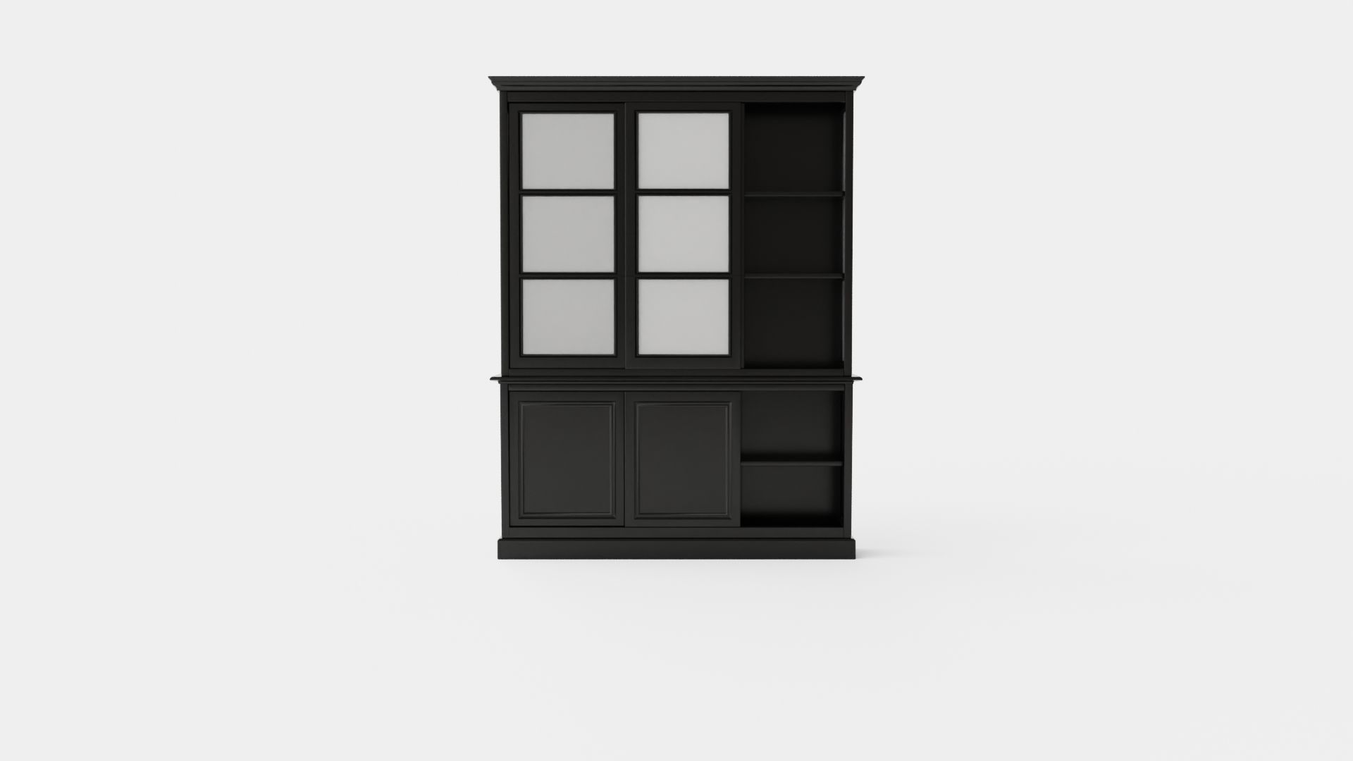 Assonet display cabinet black Low-poly 3D model_1