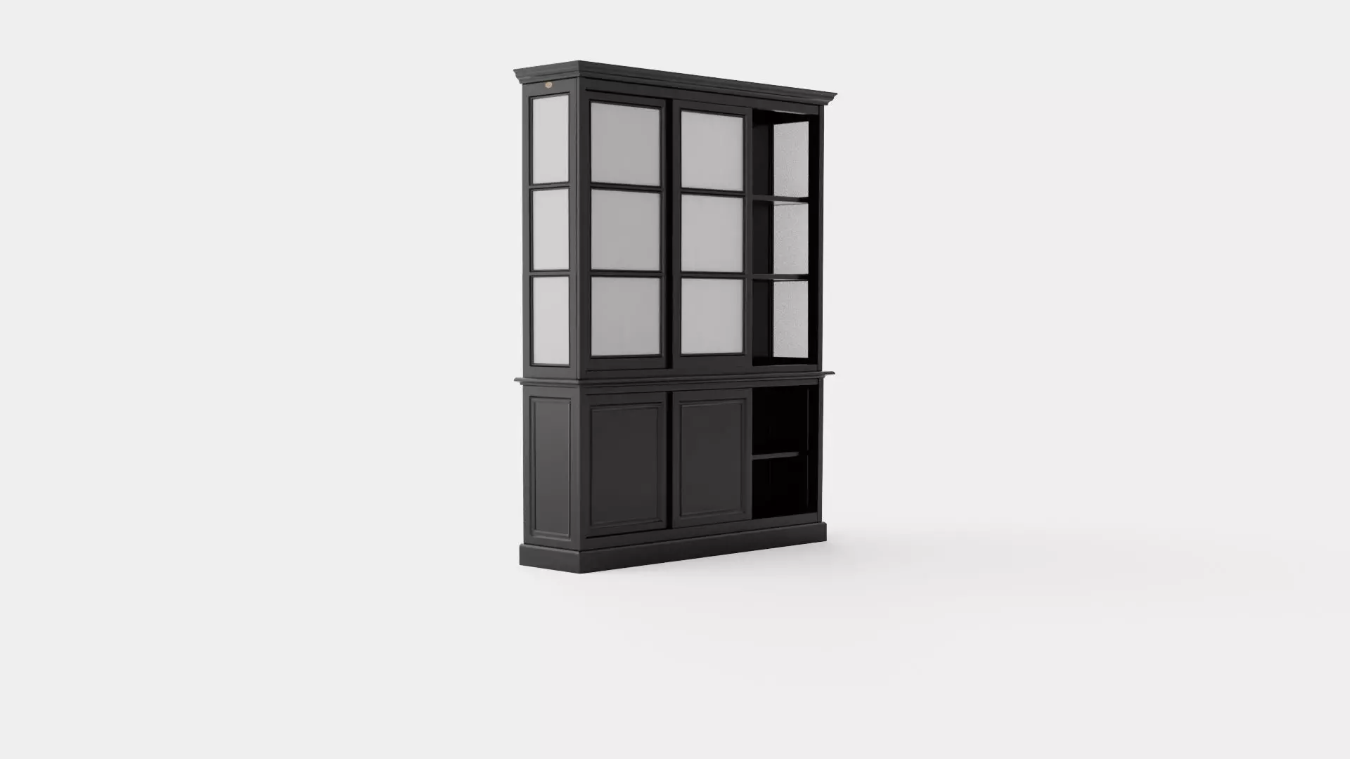 Assonet display cabinet black Low-poly 3D model_0