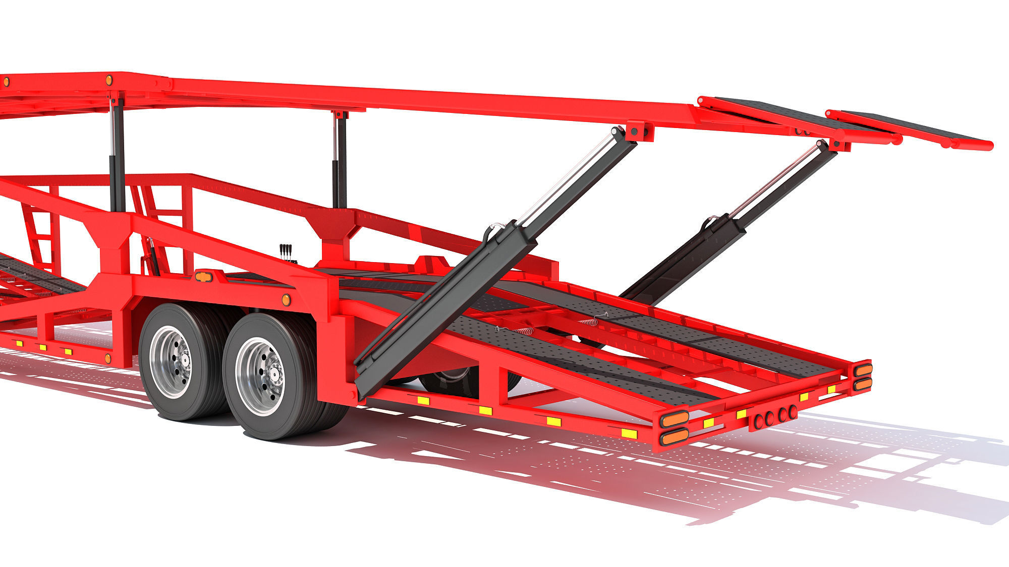 Car Hauler Trailer Semi Truck  3D model_15