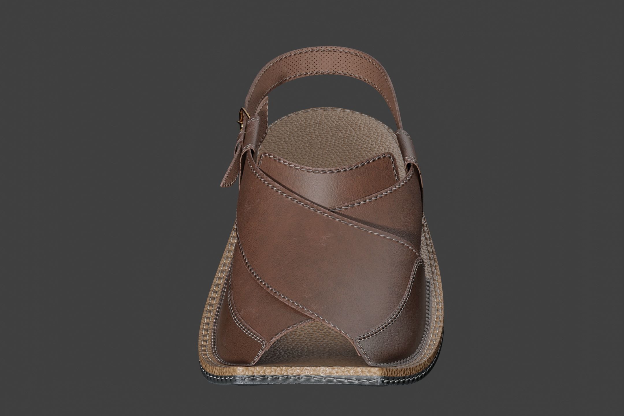 Peshawari Chappal Shoe Sandal 3D Game Asset Low-poly 3D model_2