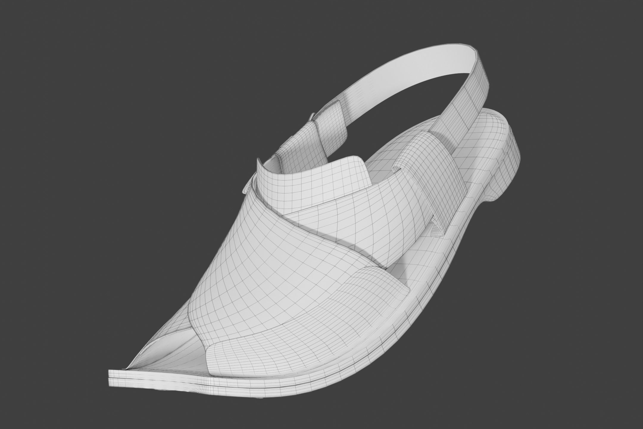 Peshawari Chappal Shoe Sandal 3D Game Asset Low-poly 3D model_10