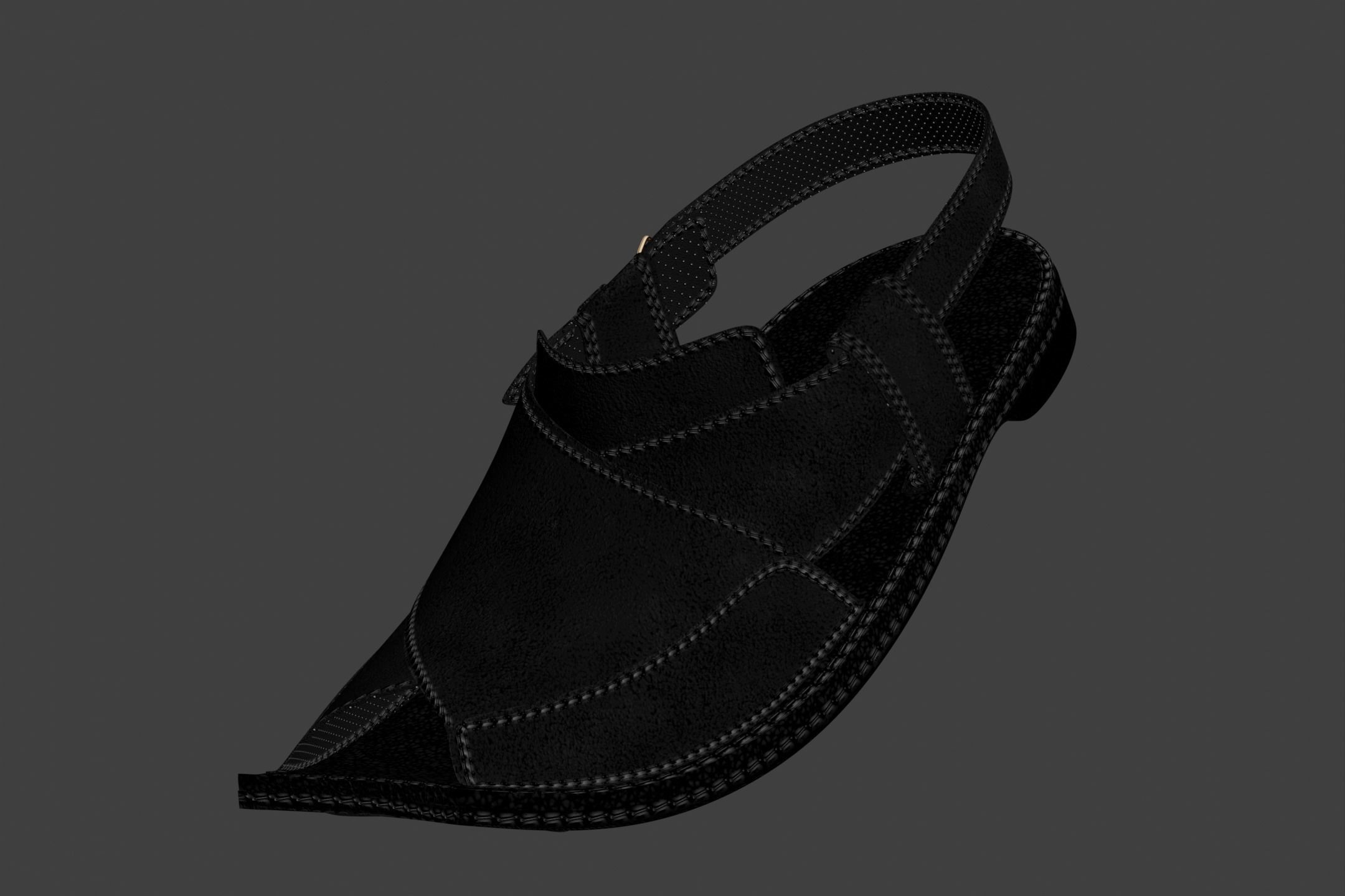 Peshawari Chappal Shoe Sandal 3D Game Asset Low-poly 3D model_6