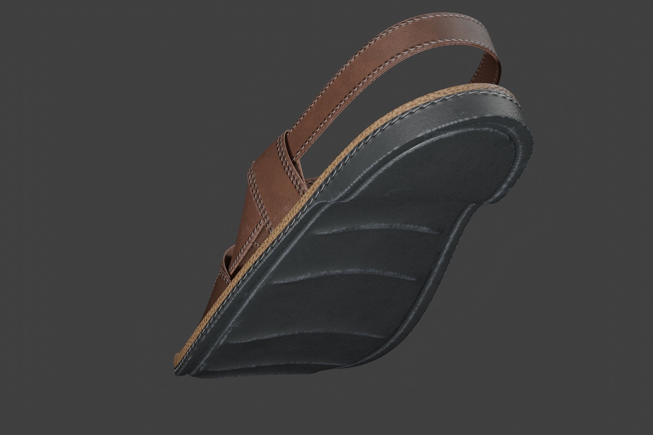 Peshawari Chappal Shoe Sandal 3D Game Asset Low-poly 3D model_3