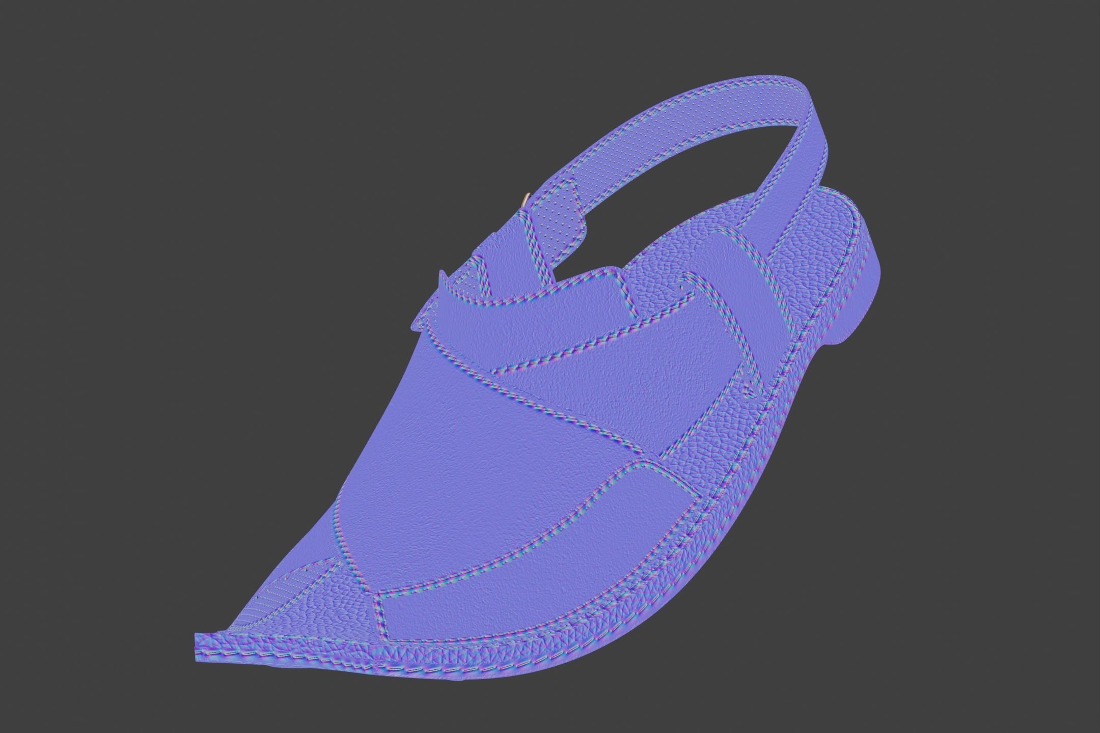 Peshawari Chappal Shoe Sandal 3D Game Asset Low-poly 3D model_7