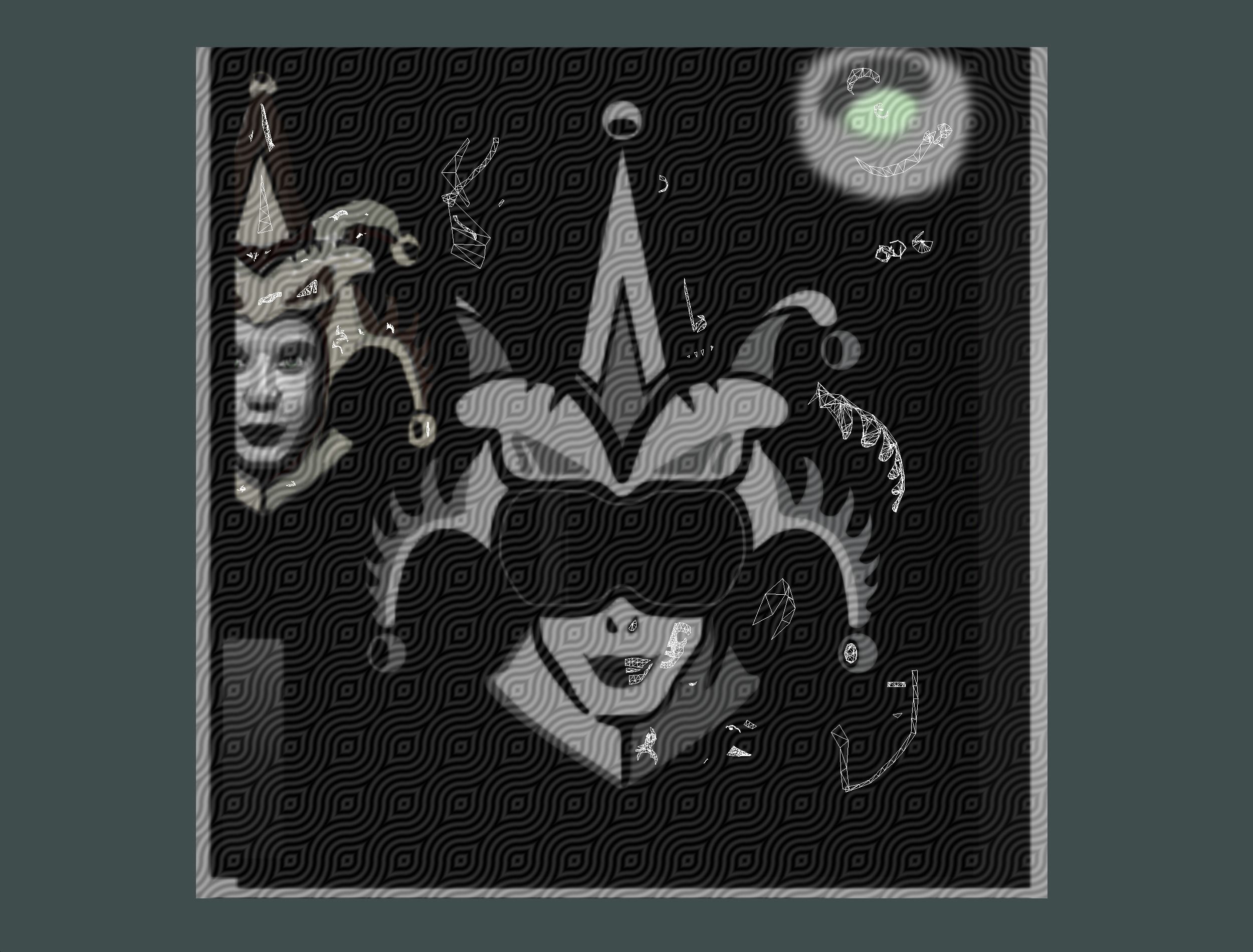 Stylized 3D Joker Clown Mask Jester Low-poly 3D model_31