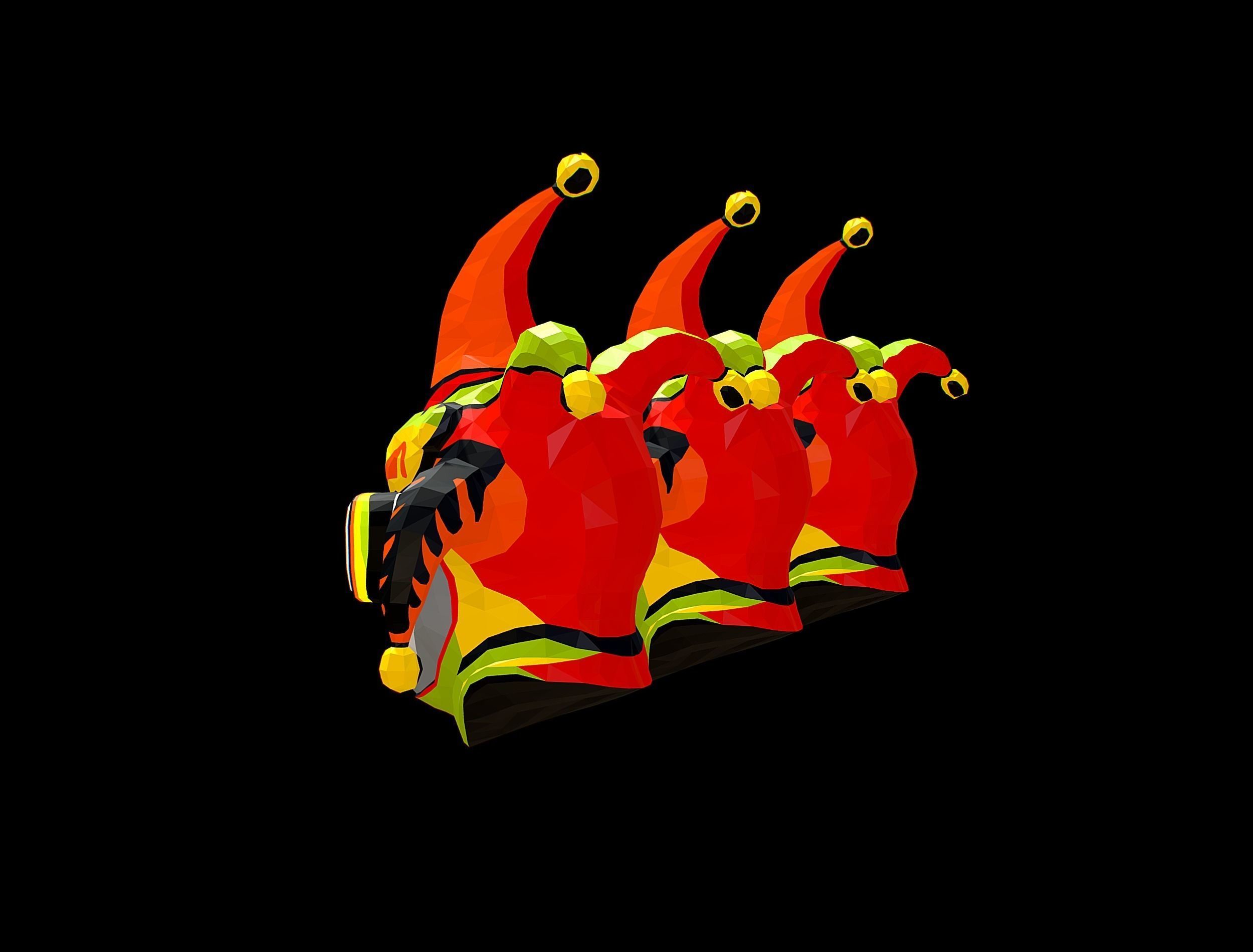 Stylized 3D Joker Clown Mask Jester Low-poly 3D model_13