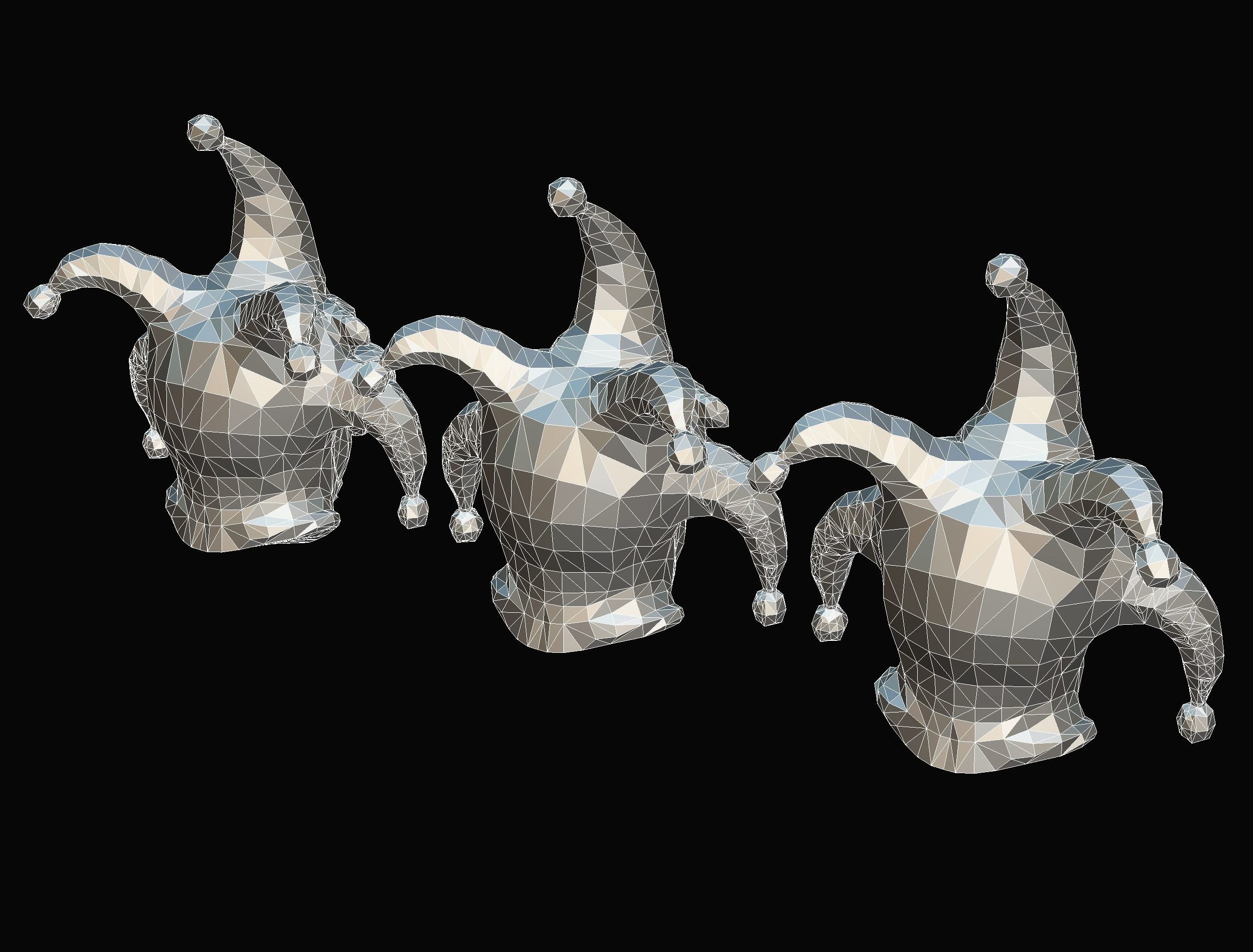 Stylized 3D Joker Clown Mask Jester Low-poly 3D model_29