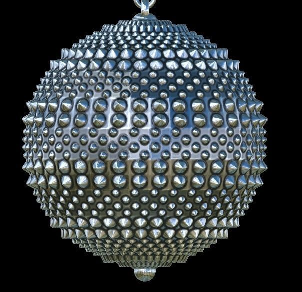 Spikes Thread and Needle Earrings 3D print model_1