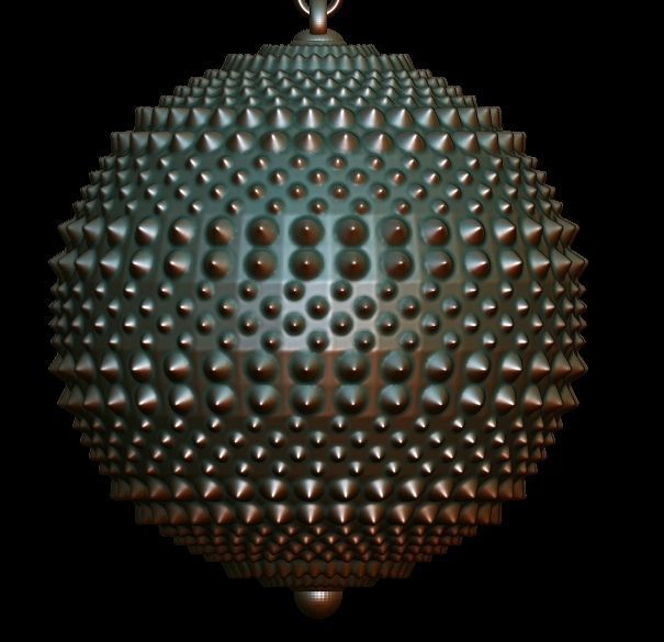 Spikes Thread and Needle Earrings 3D print model_10