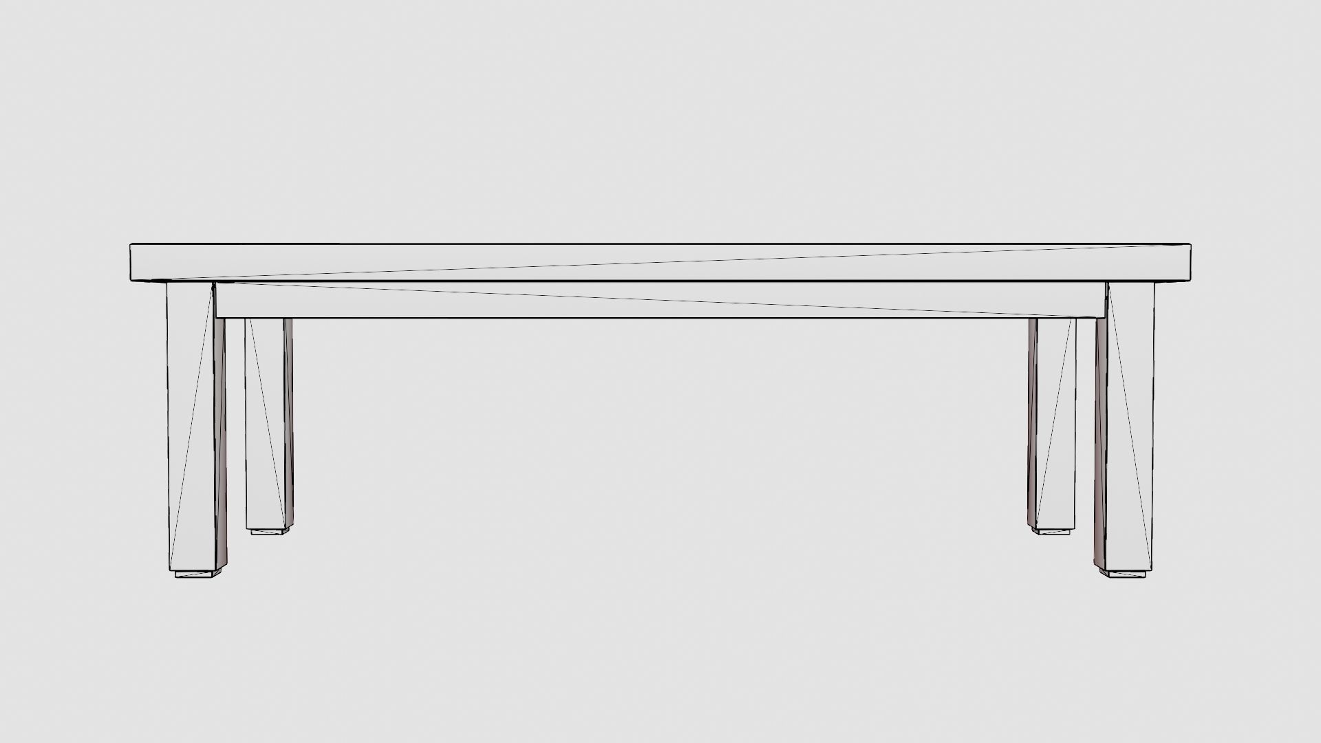 Vintage coffee table charcoal Low-poly 3D model_6