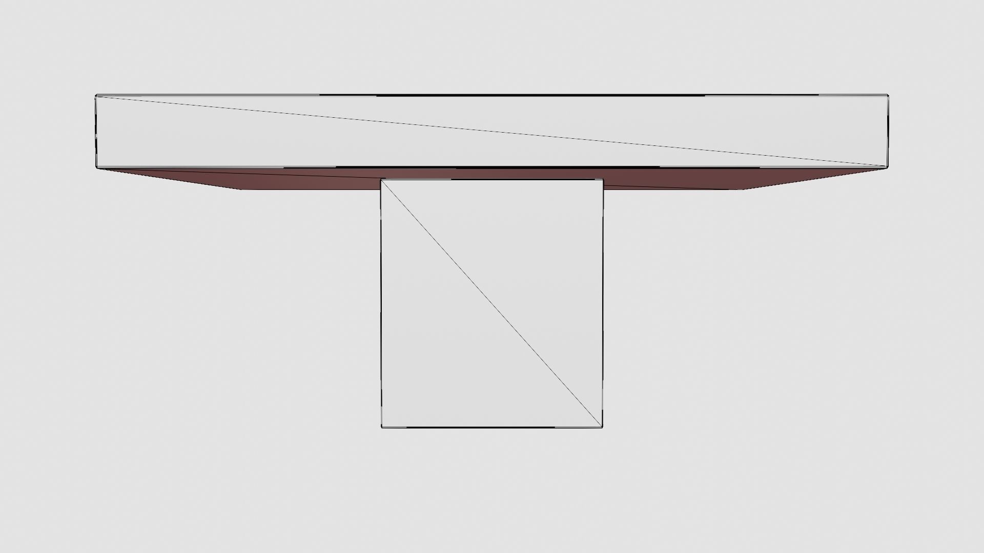 Campos coffee table grey square Low-poly 3D model_8