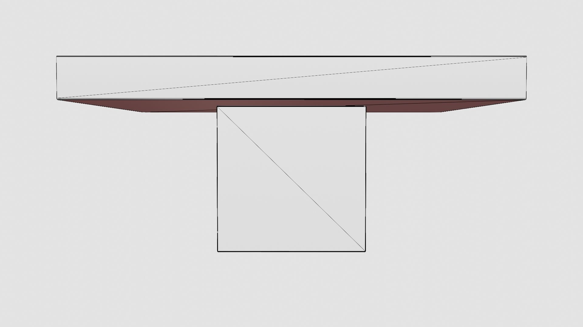 Campos coffee table grey square Low-poly 3D model_6
