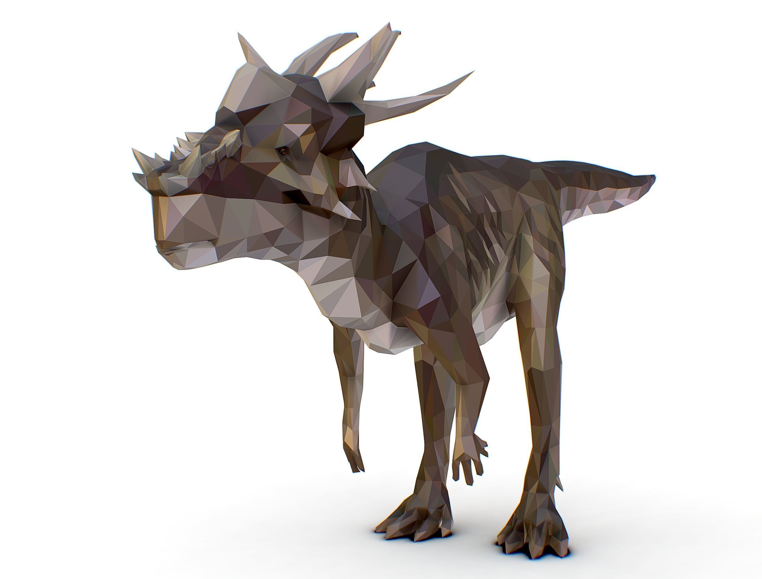 Dinosaur Stygi Lowpoly Art Style Animal Low-poly 3D model_3