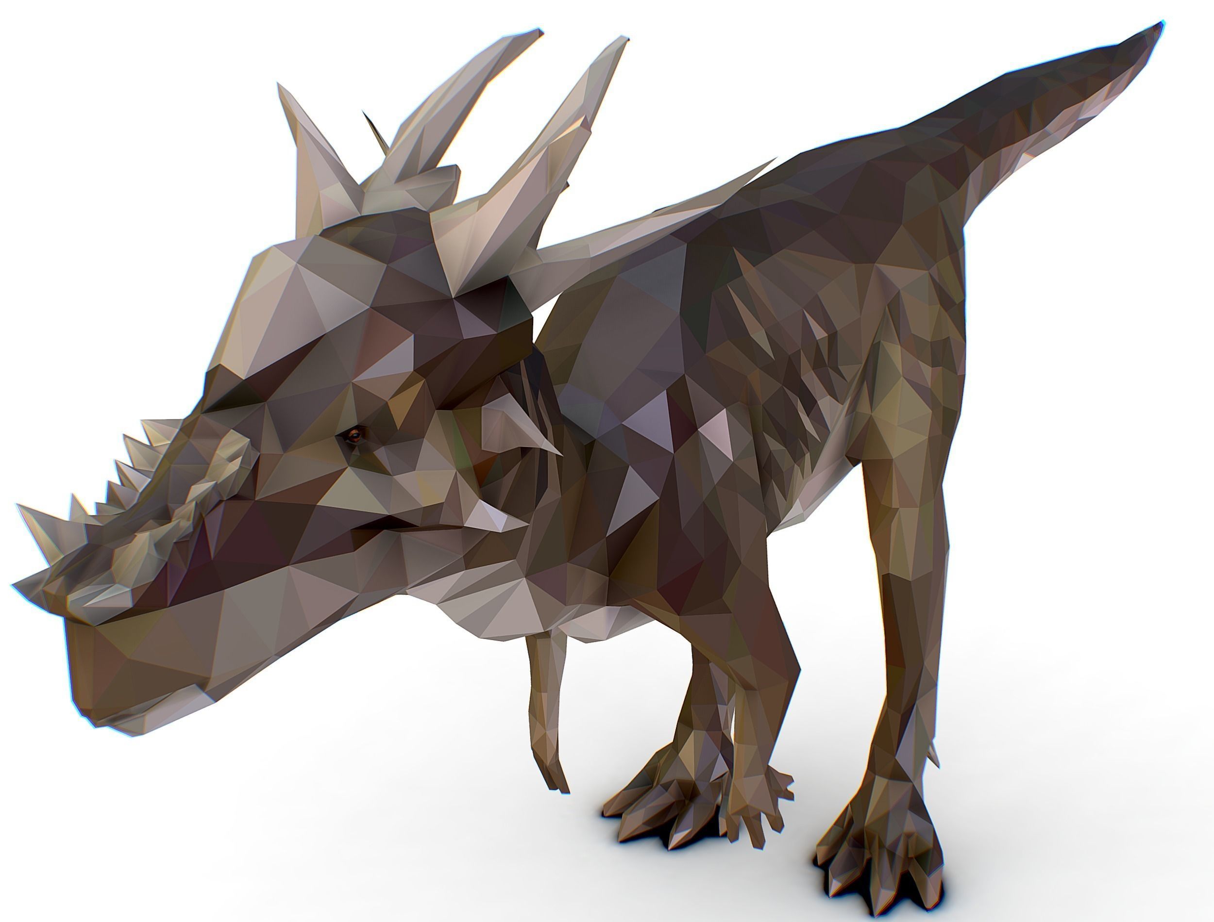 Dinosaur Stygi Lowpoly Art Style Animal Low-poly 3D model_29