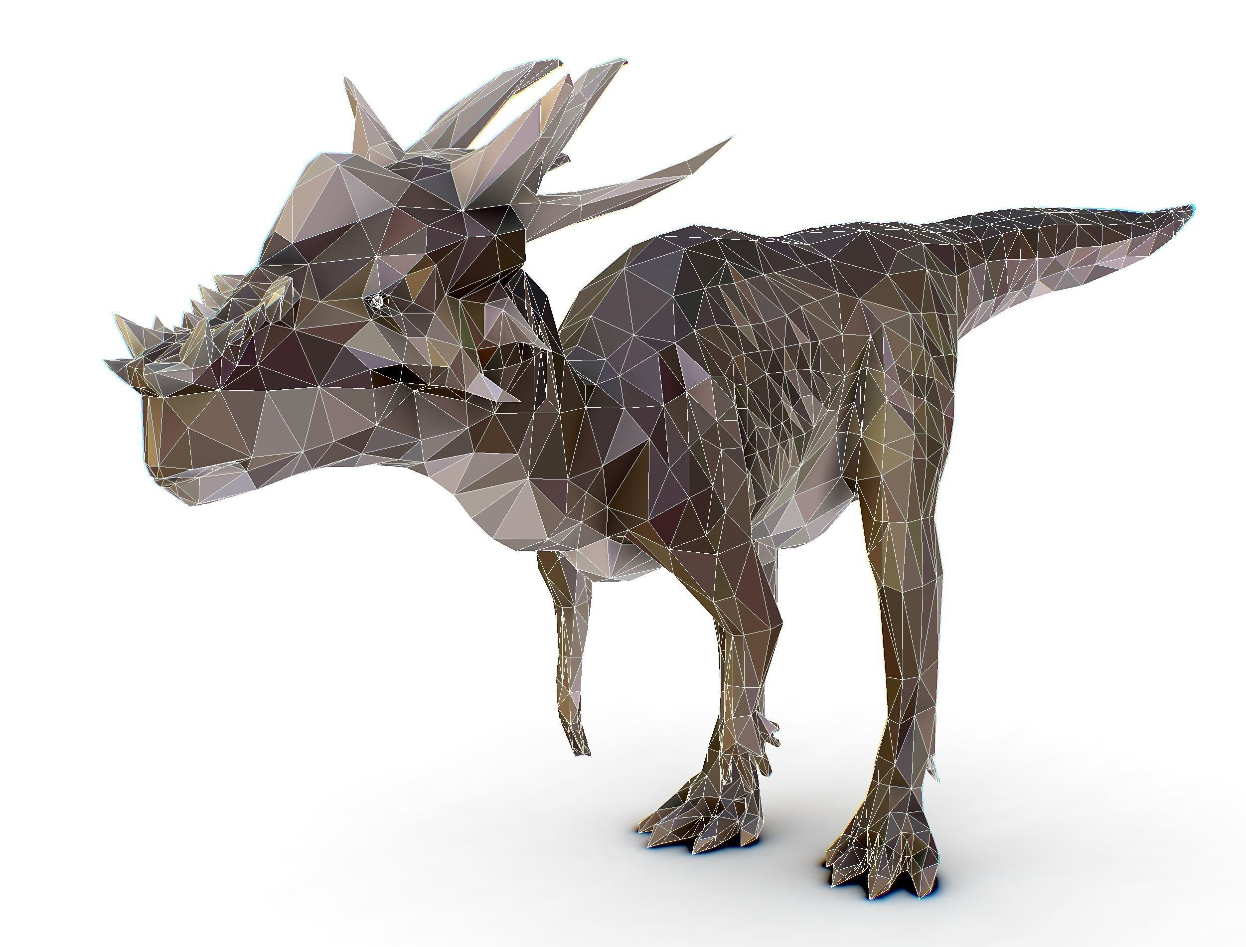 Dinosaur Stygi Lowpoly Art Style Animal Low-poly 3D model_33