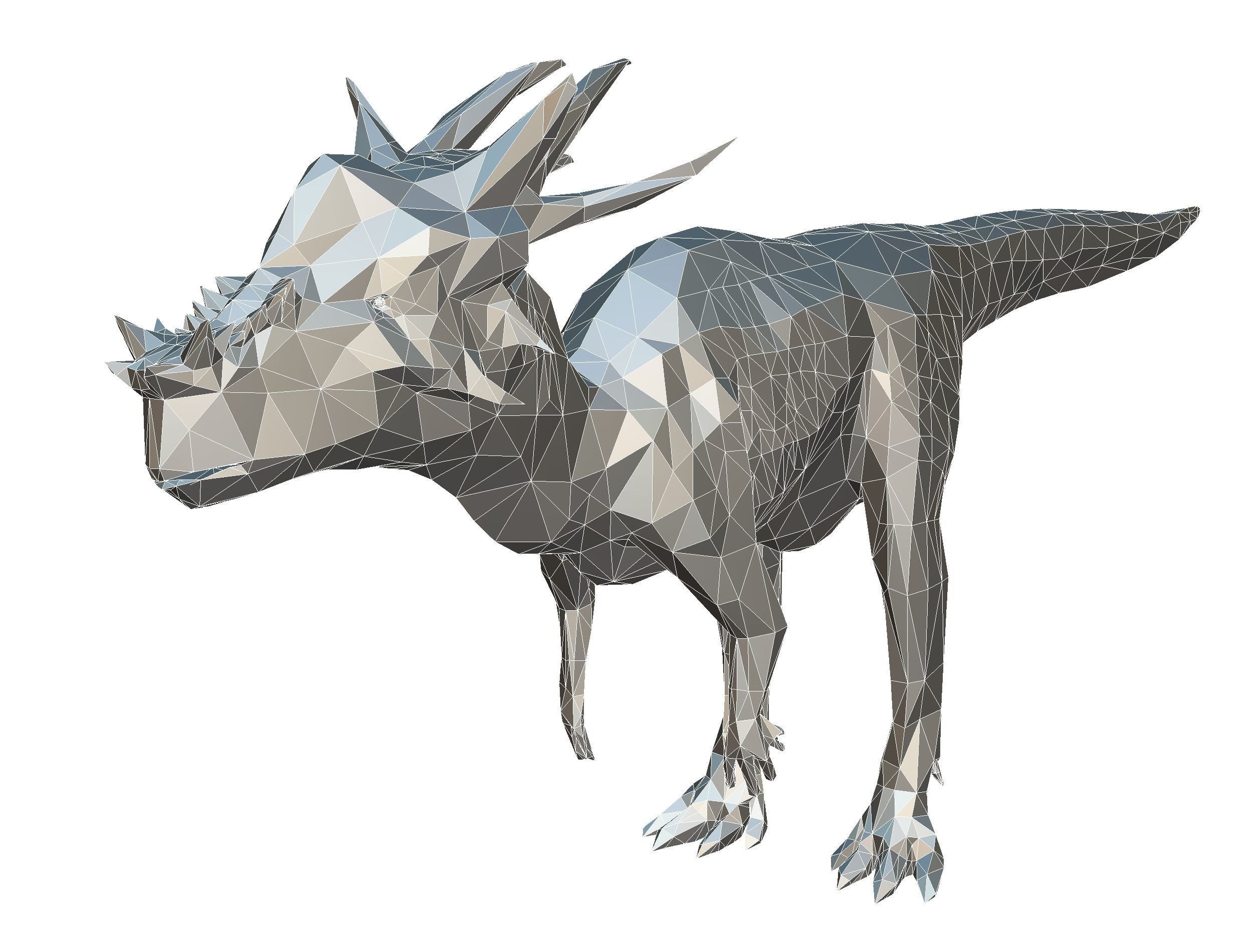 Dinosaur Stygi Lowpoly Art Style Animal Low-poly 3D model_34