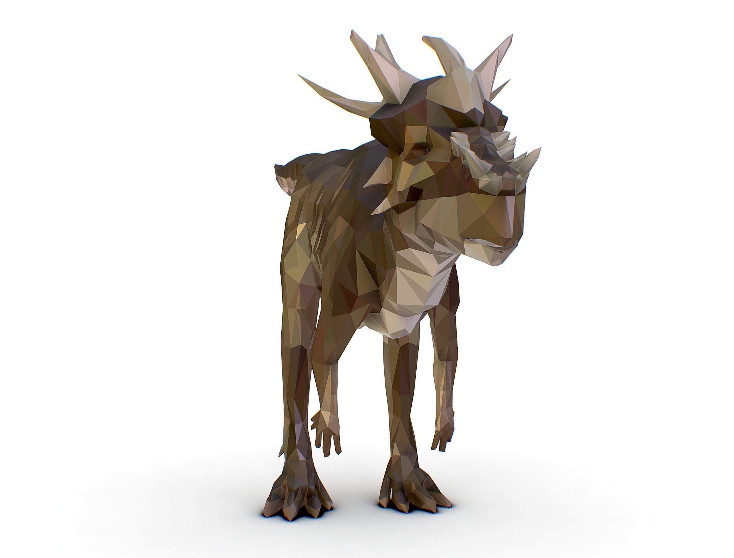 Dinosaur Stygi Lowpoly Art Style Animal Low-poly 3D model_7