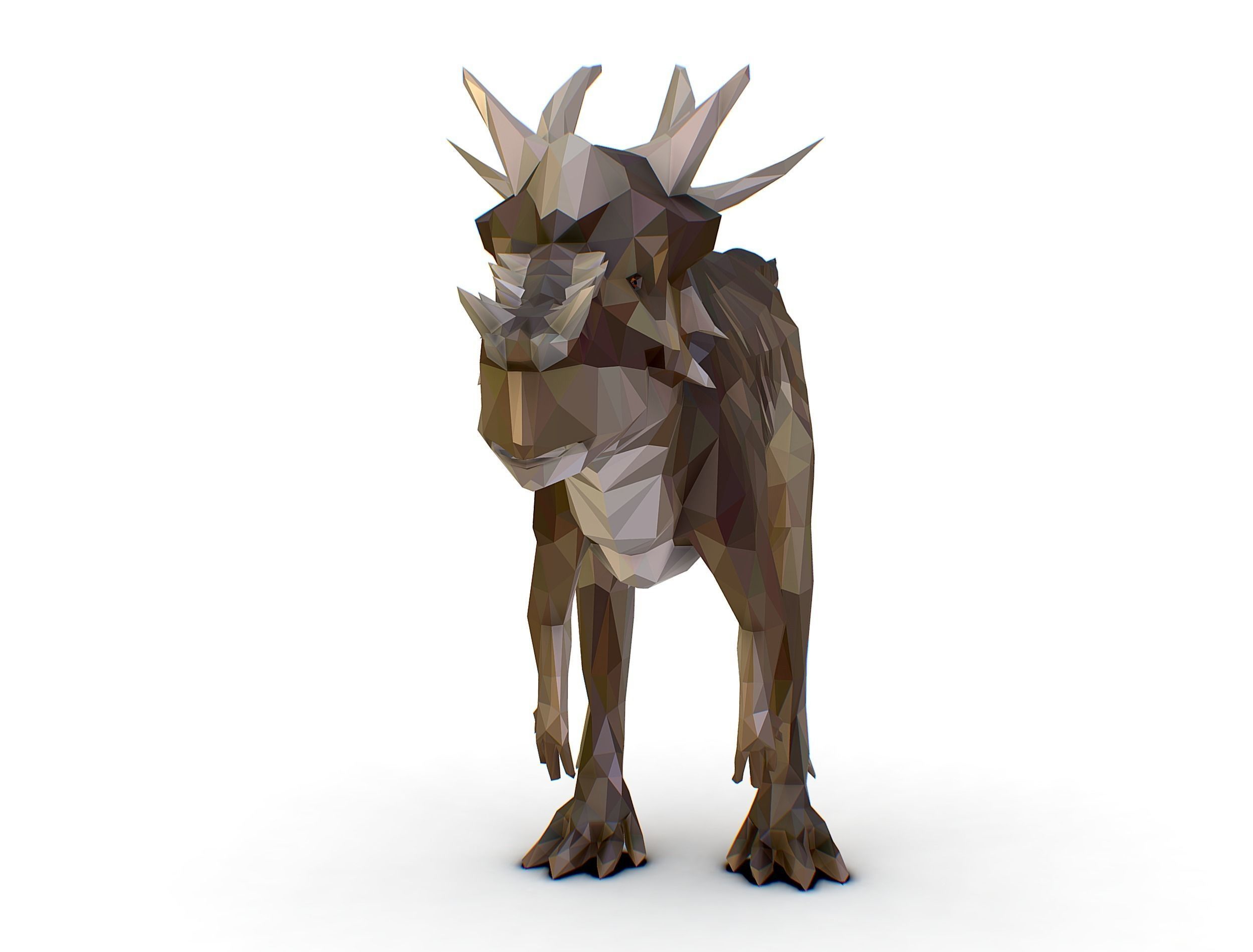 Dinosaur Stygi Lowpoly Art Style Animal Low-poly 3D model_5