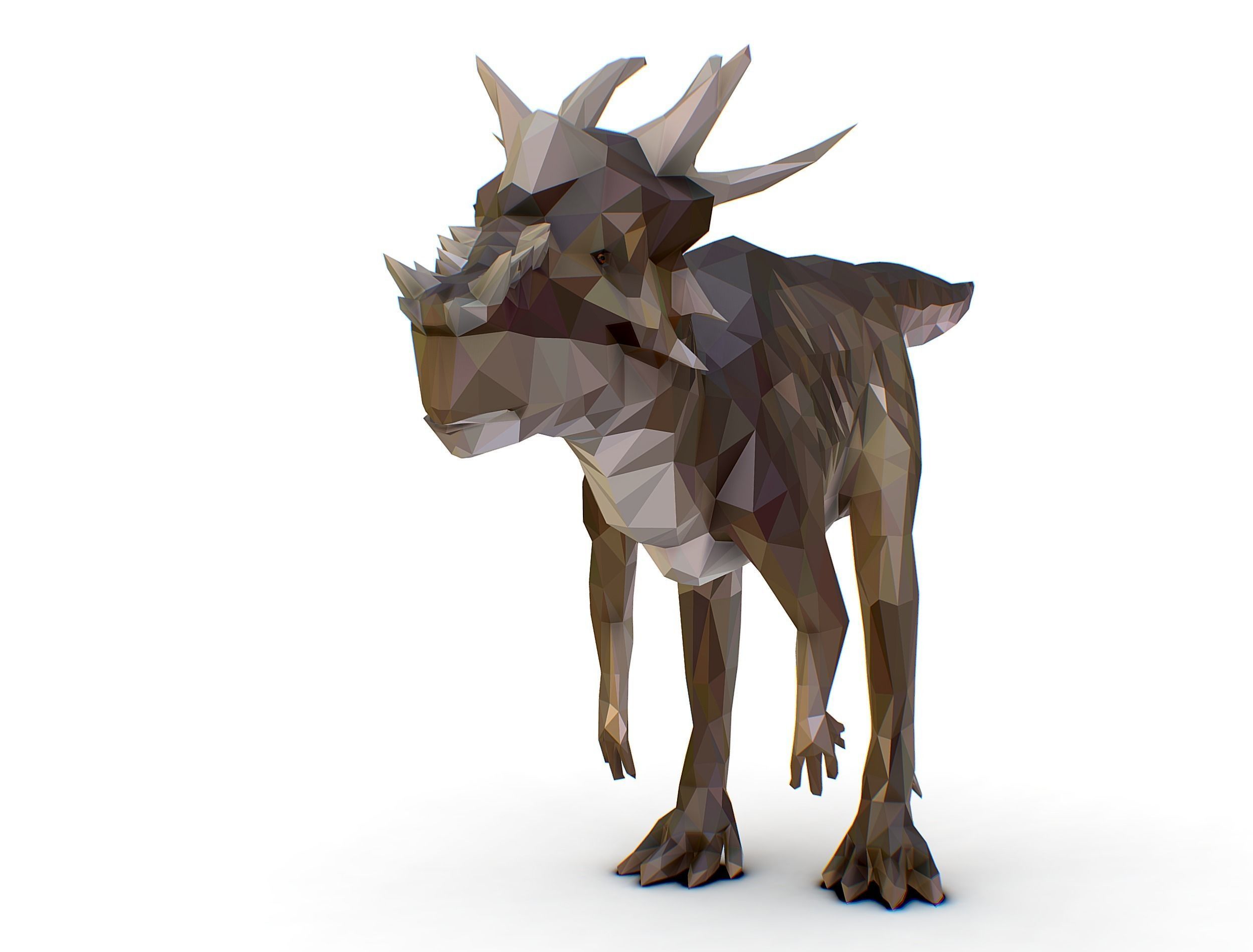 Dinosaur Stygi Lowpoly Art Style Animal Low-poly 3D model_4