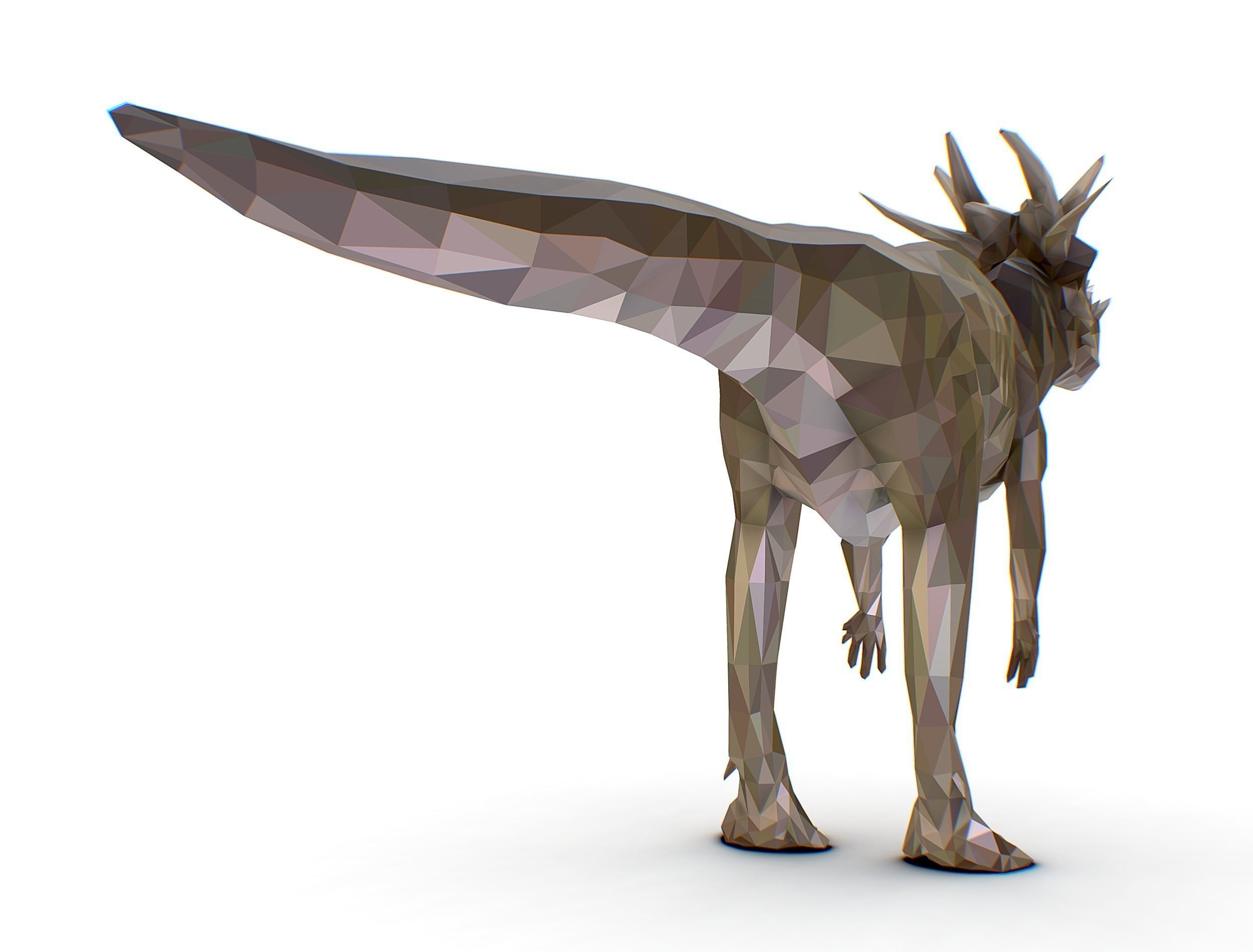 Dinosaur Stygi Lowpoly Art Style Animal Low-poly 3D model_17
