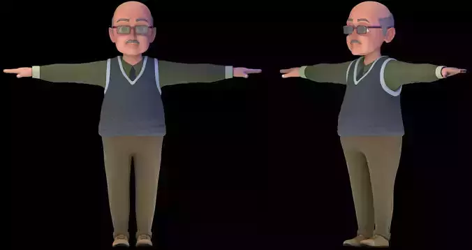 An Old Man 3D Model