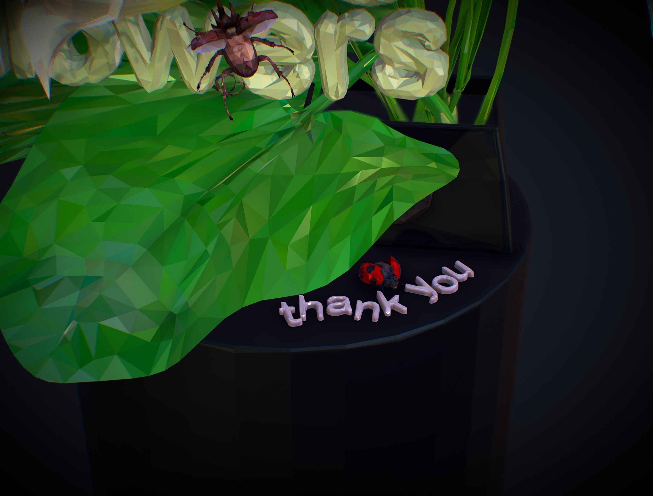 Text 1100 Bouquet Followers On Cgtrader Low-poly 3D model_18