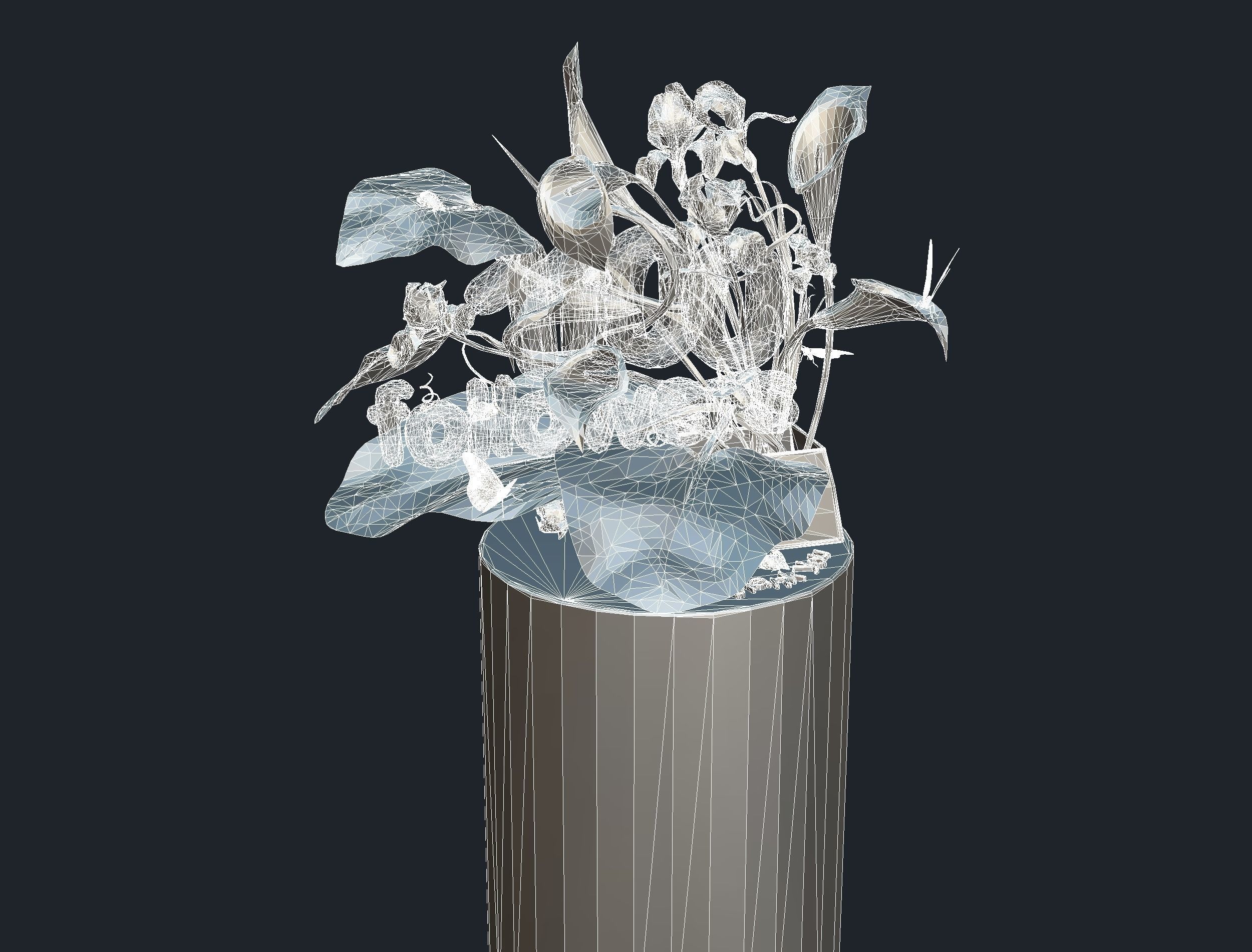 Text 1100 Bouquet Followers On Cgtrader Low-poly 3D model_21