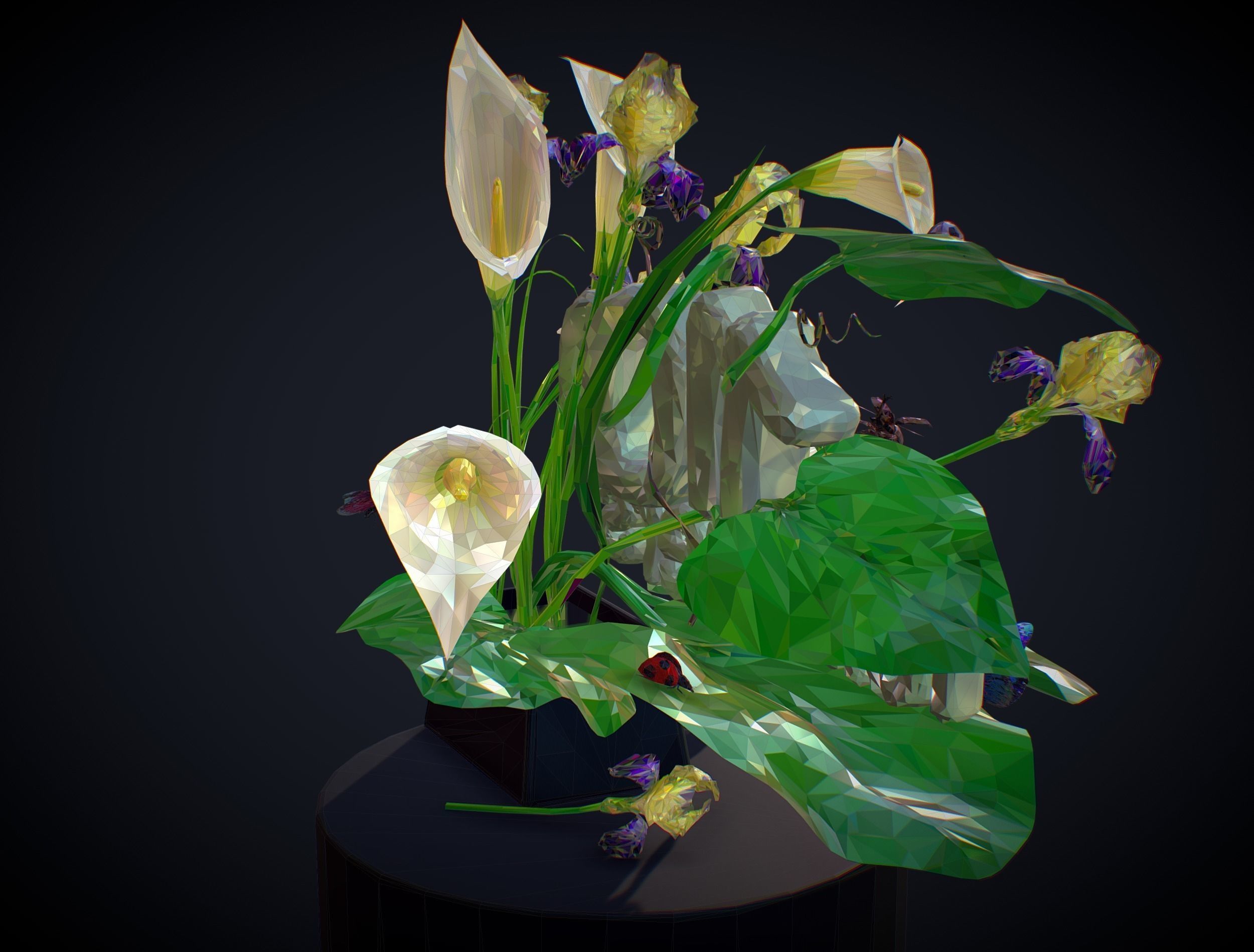 Text 1100 Bouquet Followers On Cgtrader Low-poly 3D model_8
