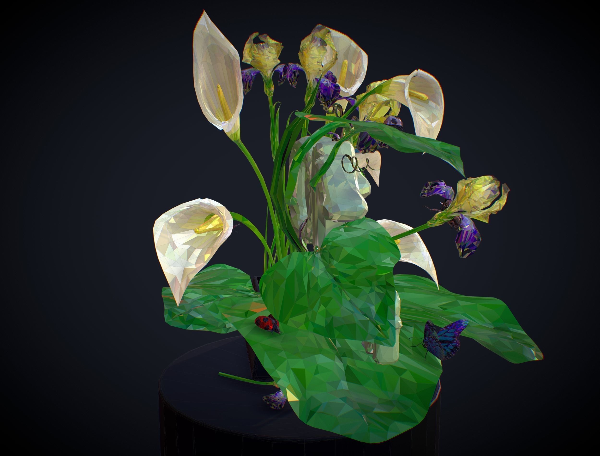 Text 1100 Bouquet Followers On Cgtrader Low-poly 3D model_7