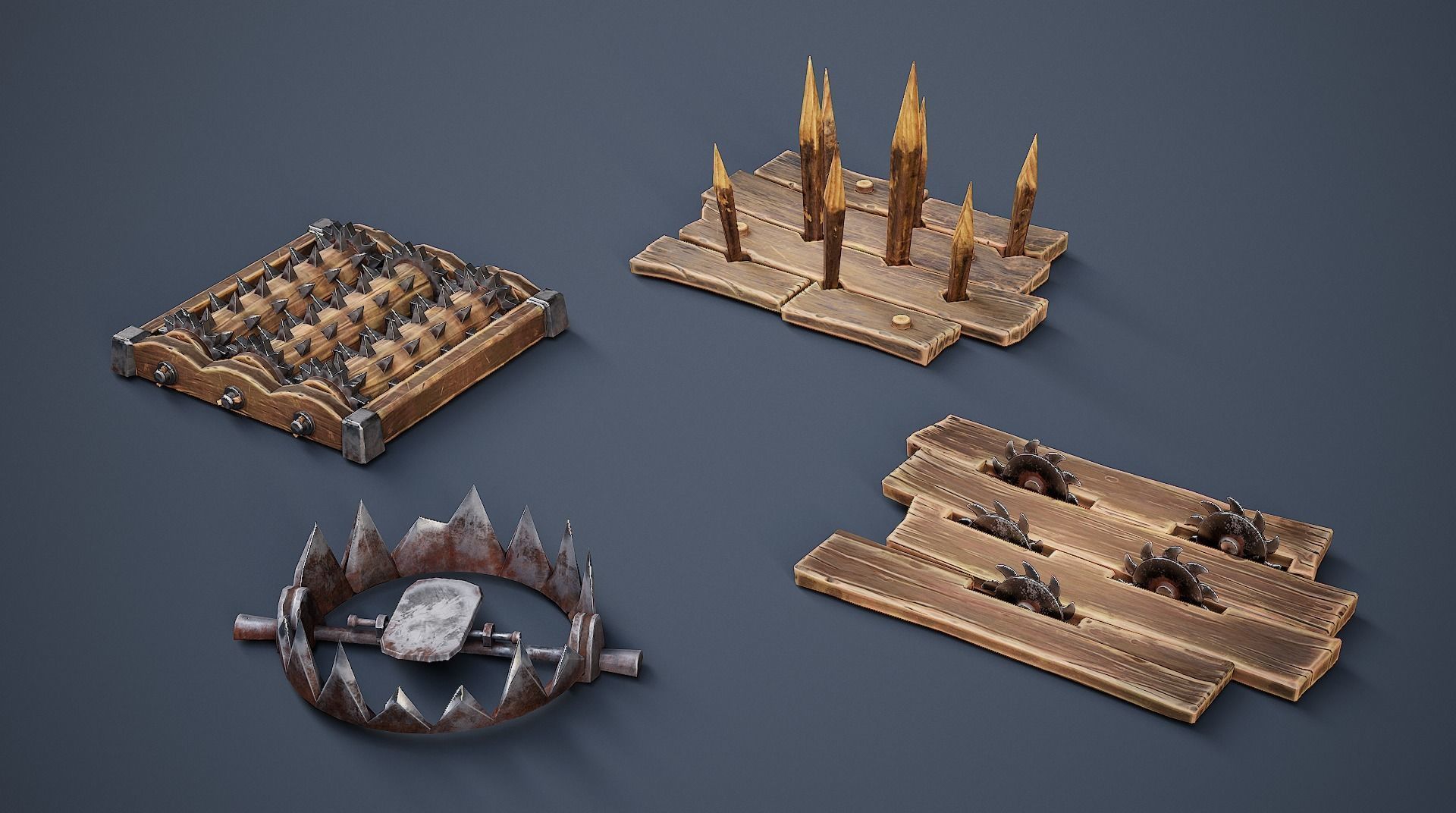 Realistic animated traps Low-poly 3D model_11