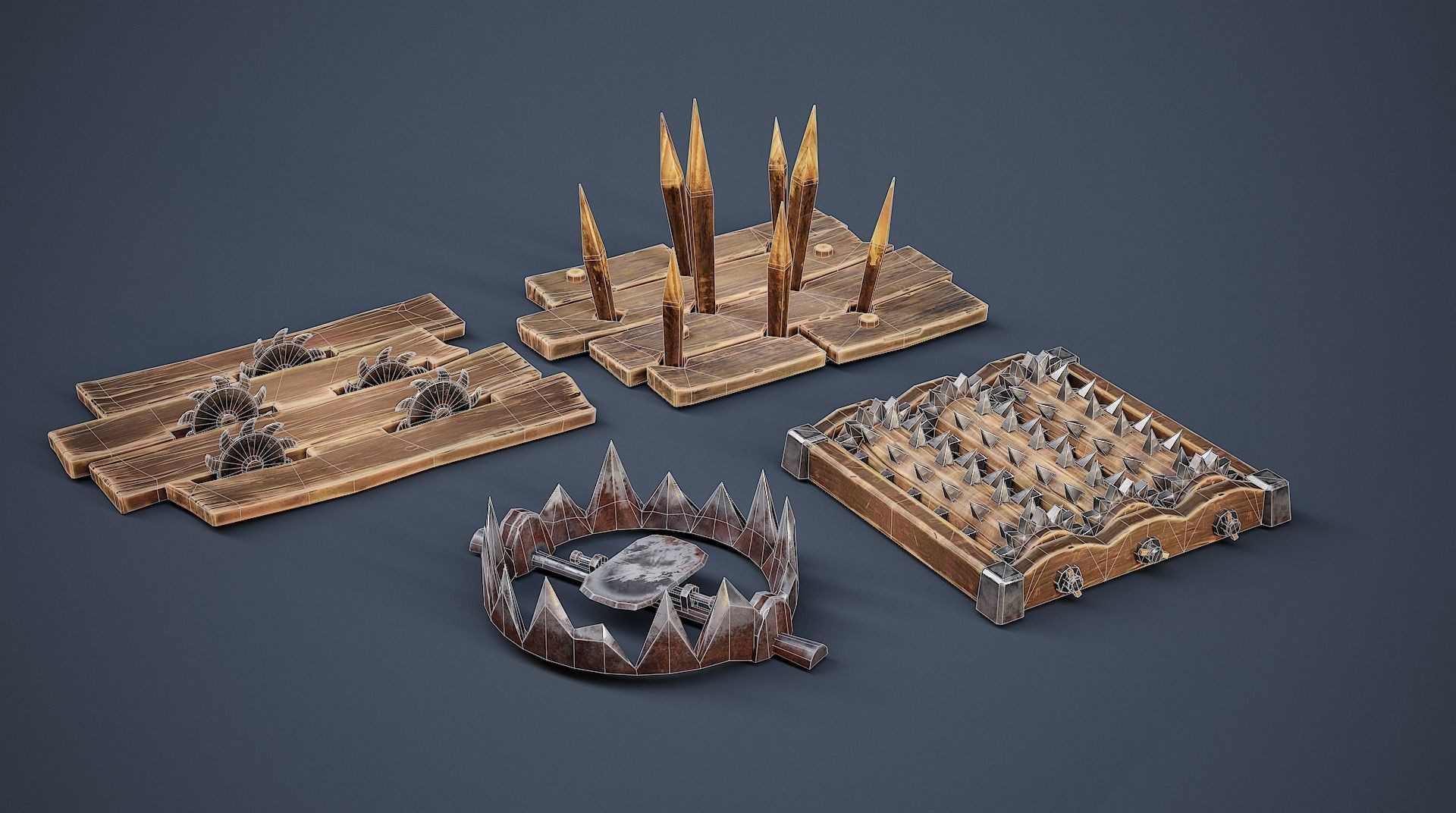 Realistic animated traps Low-poly 3D model_3