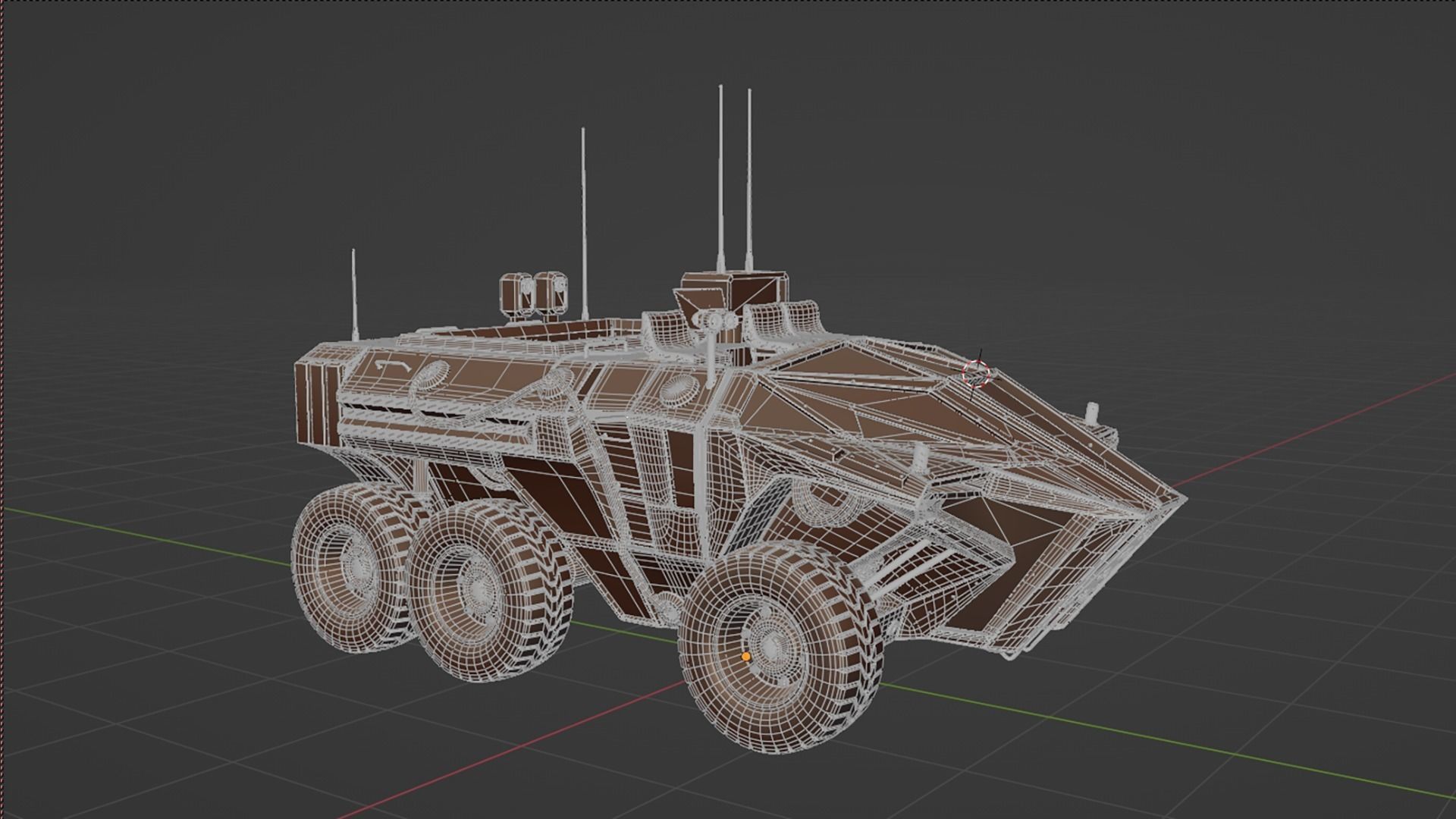 Future Infantry Fighting IFV Vehicle Sci Fi Military Low-poly 3D model_9