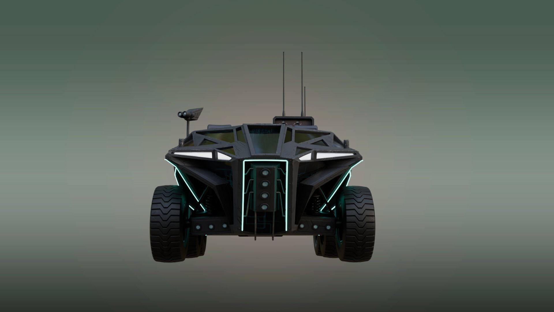Future Infantry Fighting IFV Vehicle Sci Fi Military Low-poly 3D model_6