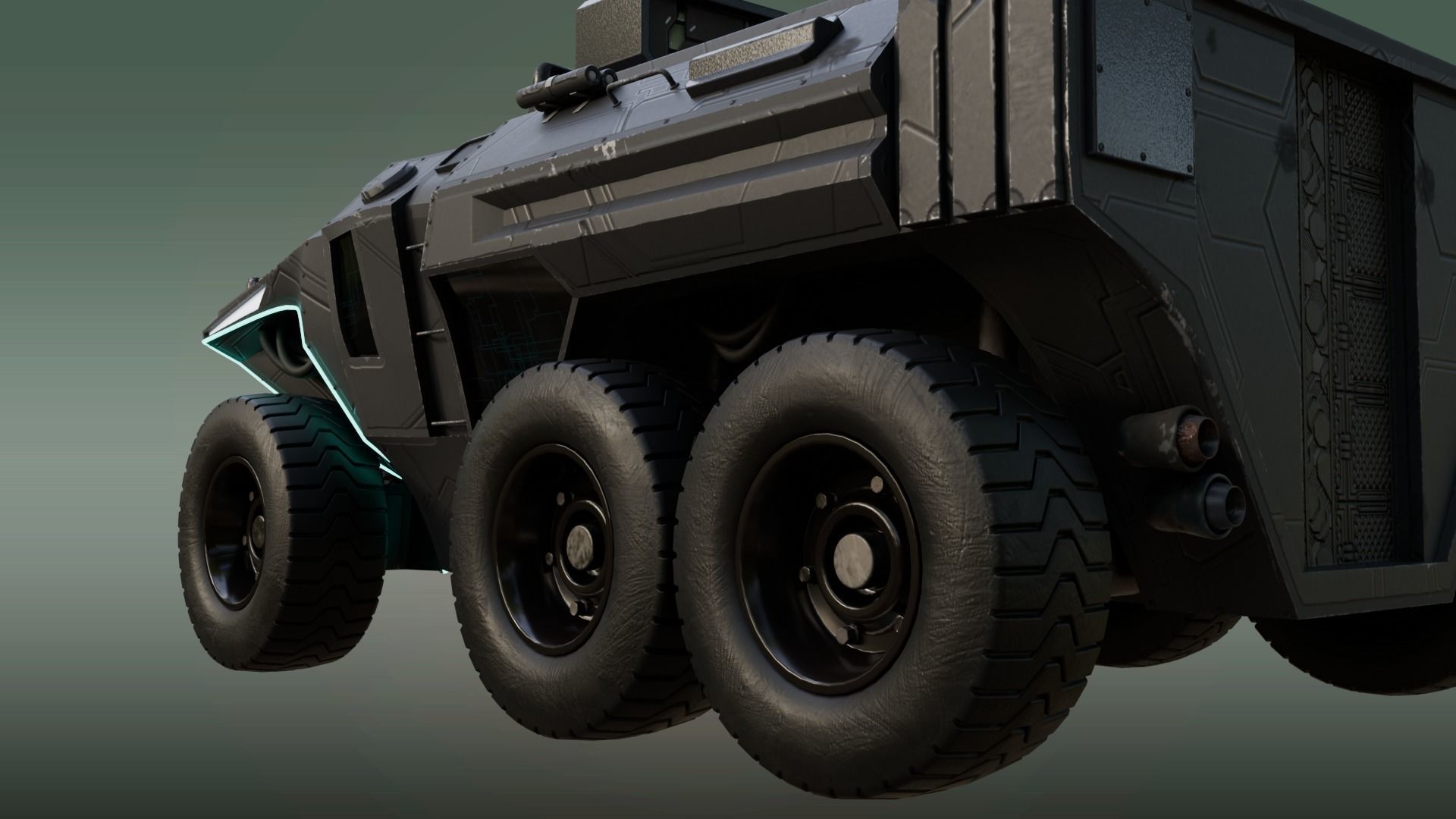 Future Infantry Fighting IFV Vehicle Sci Fi Military Low-poly 3D model_4