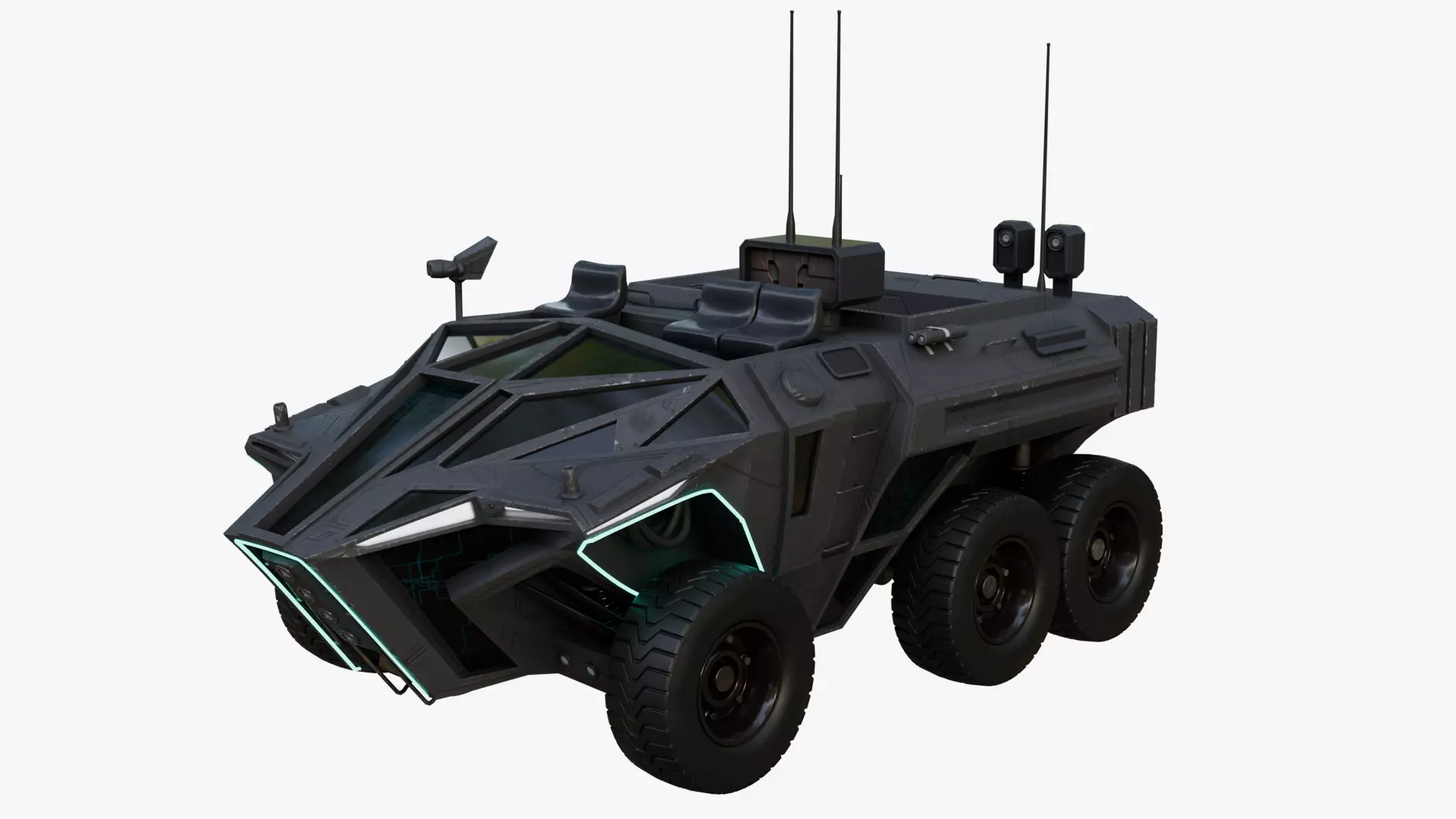 Future Infantry Fighting IFV Vehicle Sci Fi Military Low-poly 3D model_0
