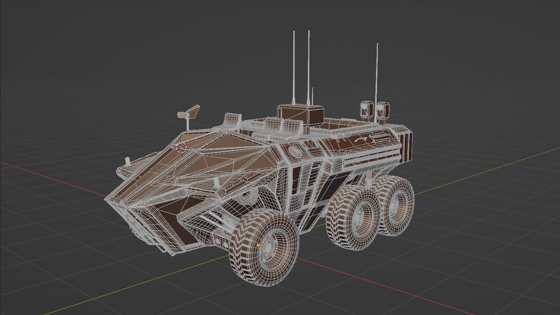 Future Infantry Fighting IFV Vehicle Sci Fi Military Low-poly 3D model_8
