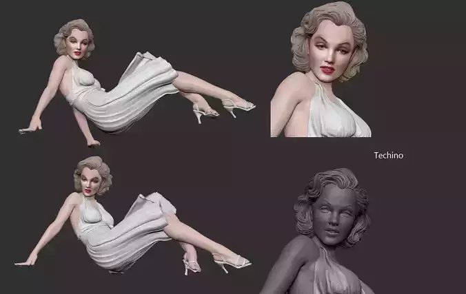 Marilyn Monroe Portrait 3d print 3D print model