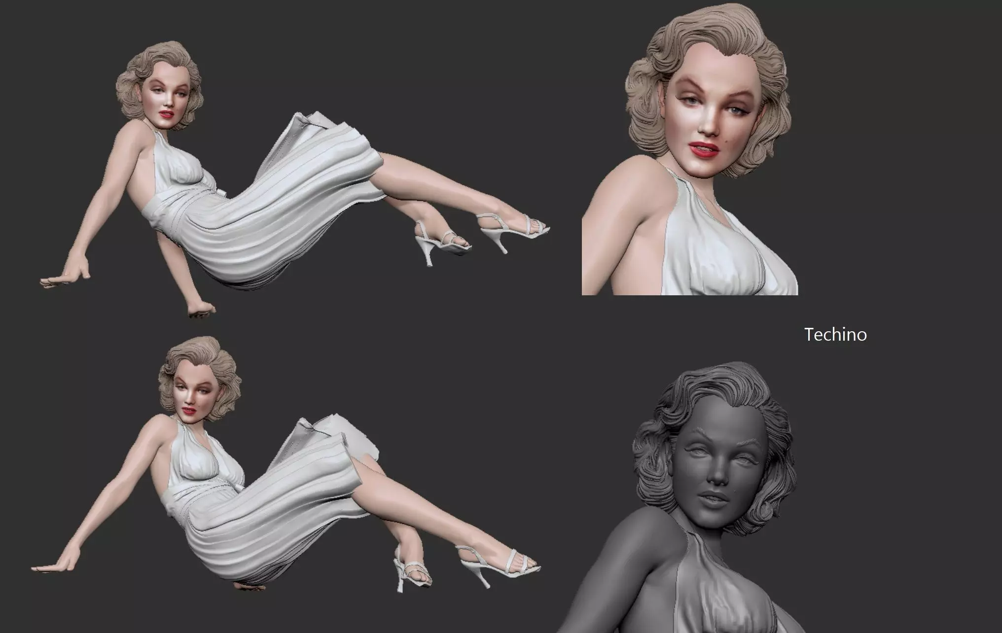 Marilyn Monroe Portrait 3d print 3D print model_0