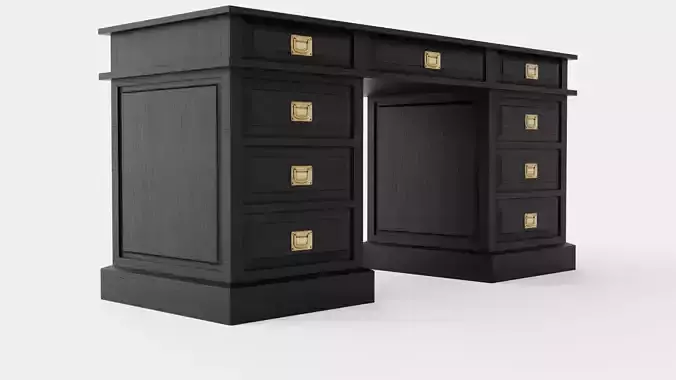 Wall Street desk black oak