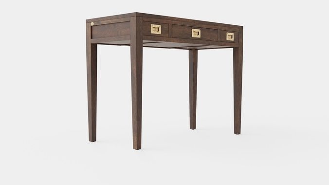 Pocasset desk-console table wenge Low-poly 3D model